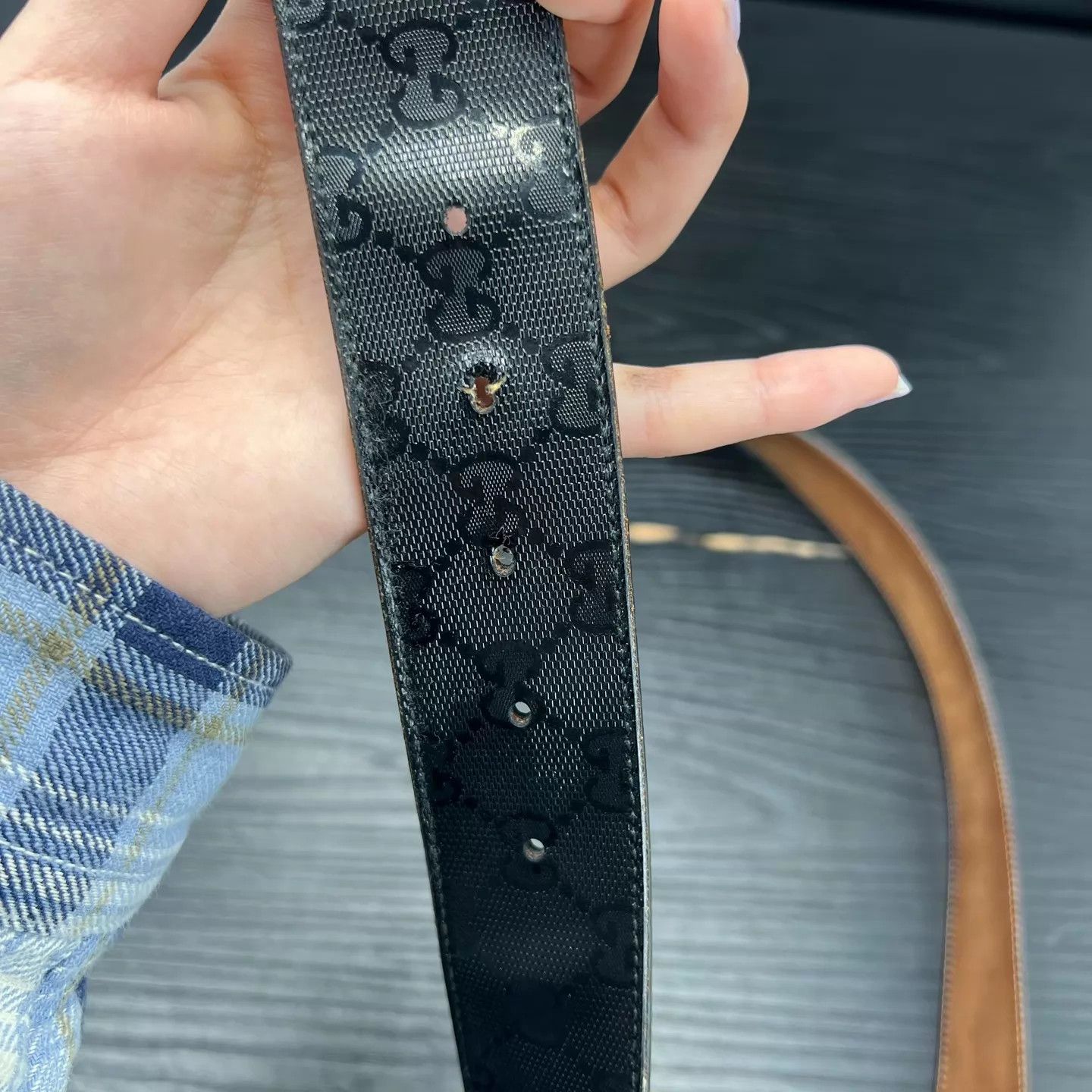 Gucci GUCCI Black Full Print Belt 85/34 Size ONE SIZE - 4 Thumbnail