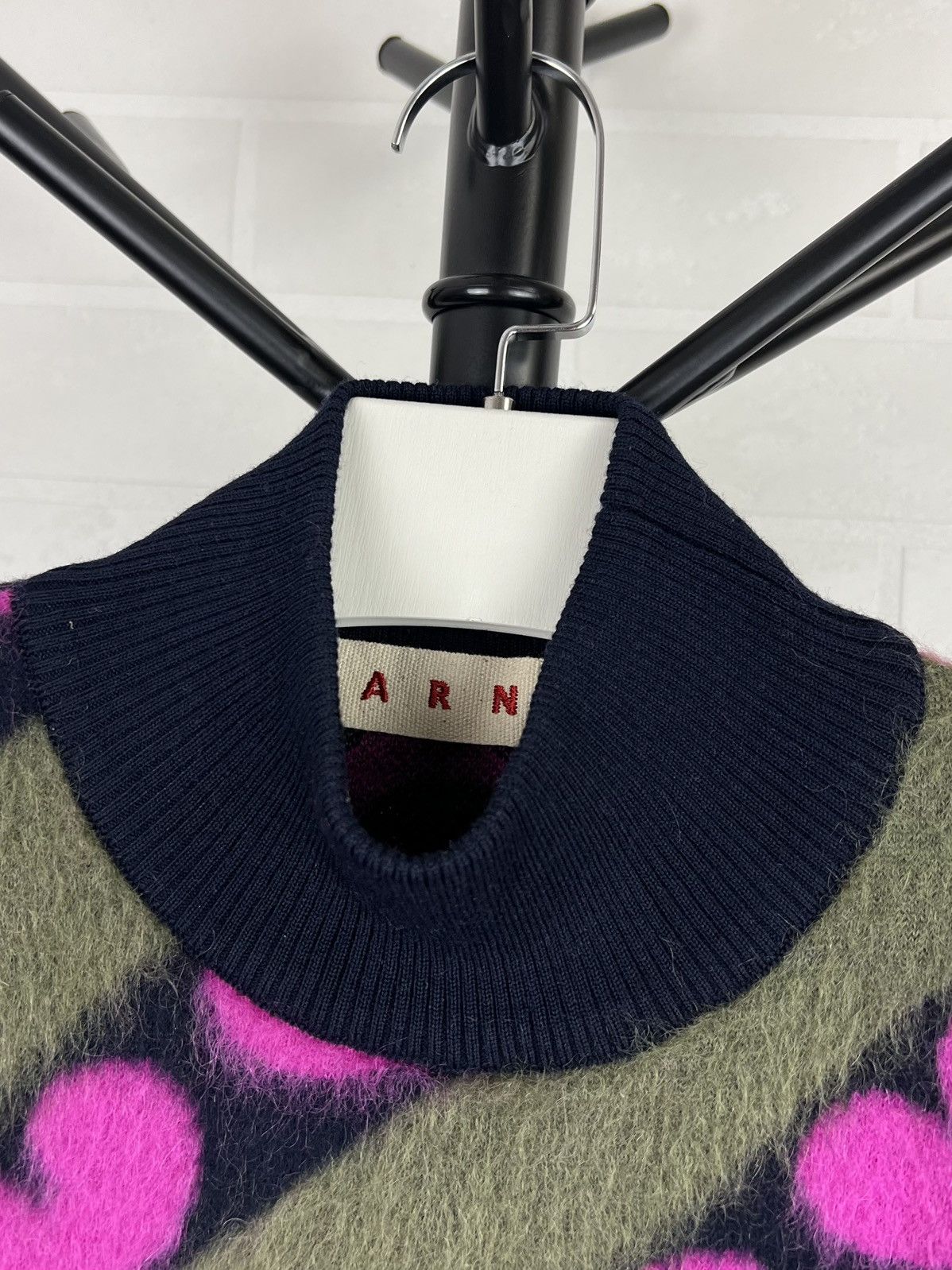 Marni MARNI Sweater Mohair Wool HEARTS Striped Pattern Logo Wmn’s Size S / US 4 / IT 40 - 3 Thumbnail