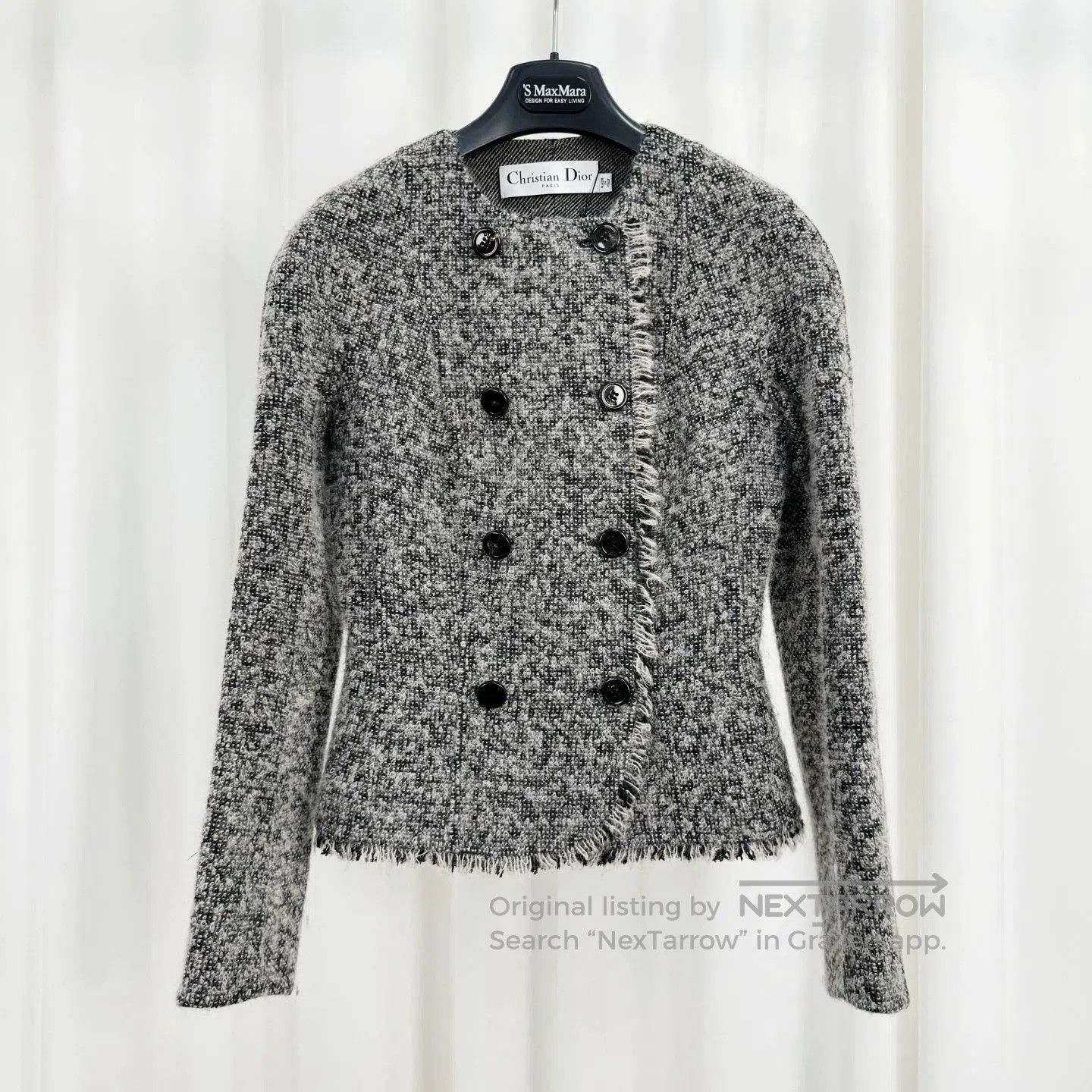 Dior gray double-breasted tweed knit jacket. Size US S / EU 44-46 / 1 - 1 Thumbnail