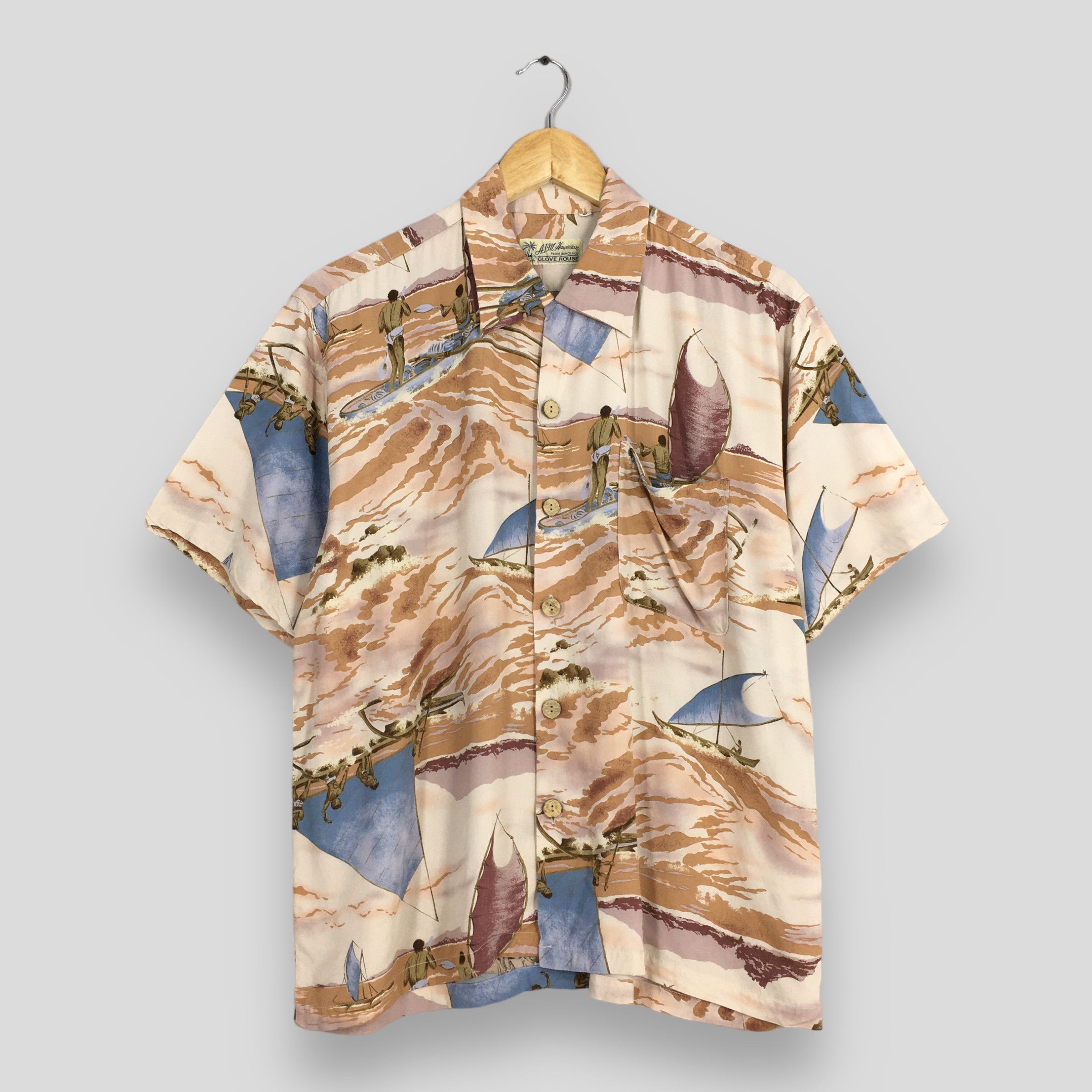 Life's a Beach Vintage 80s Glove House Honolulu Beach Rayon Shirt Medium Size US M / EU 48-50 / 2 - 1 Thumbnail
