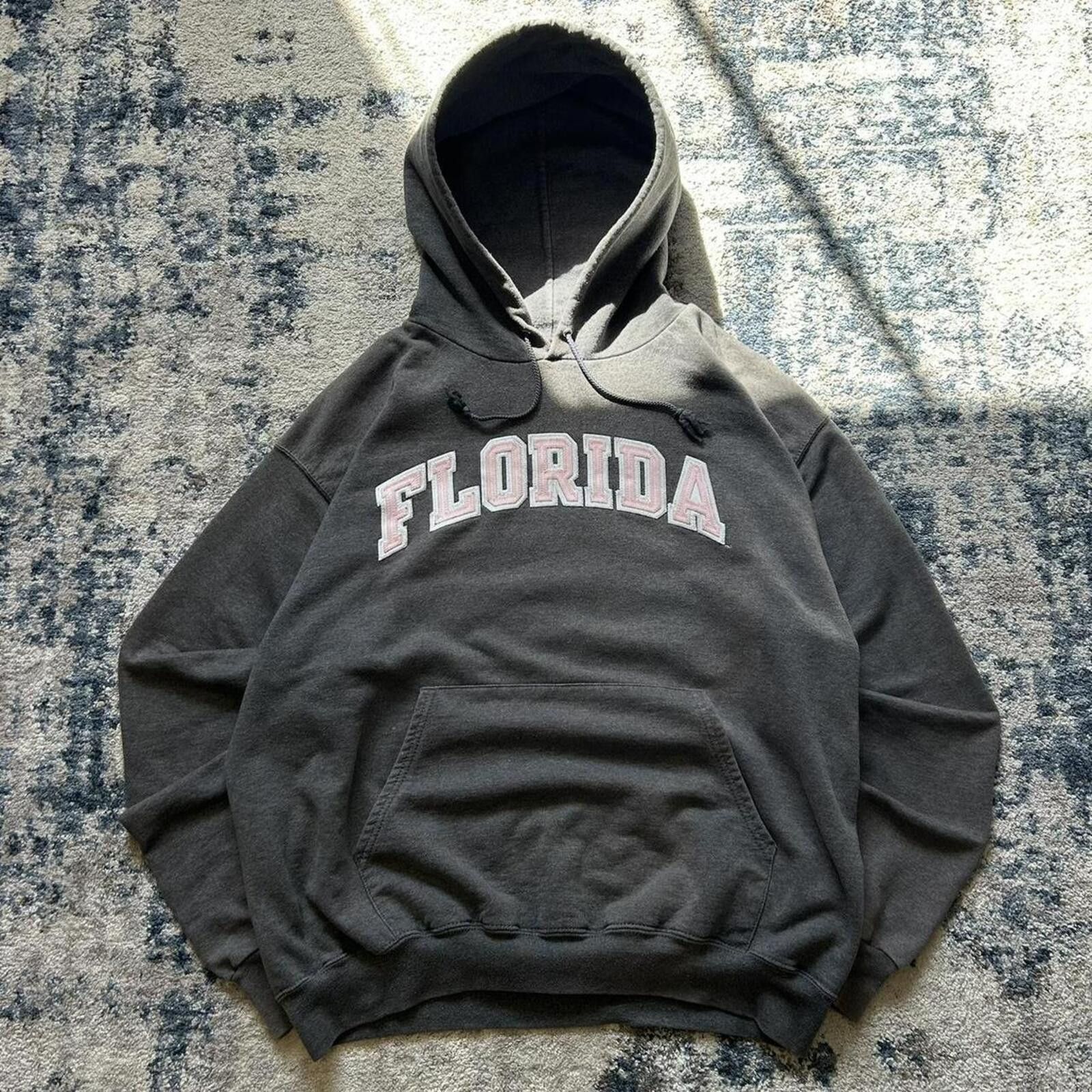 Champion Vintage y2k Grey Pink Florida Embroidered Hoodie Champion L Size L / US 10 / IT 46 - 1 Thumbnail