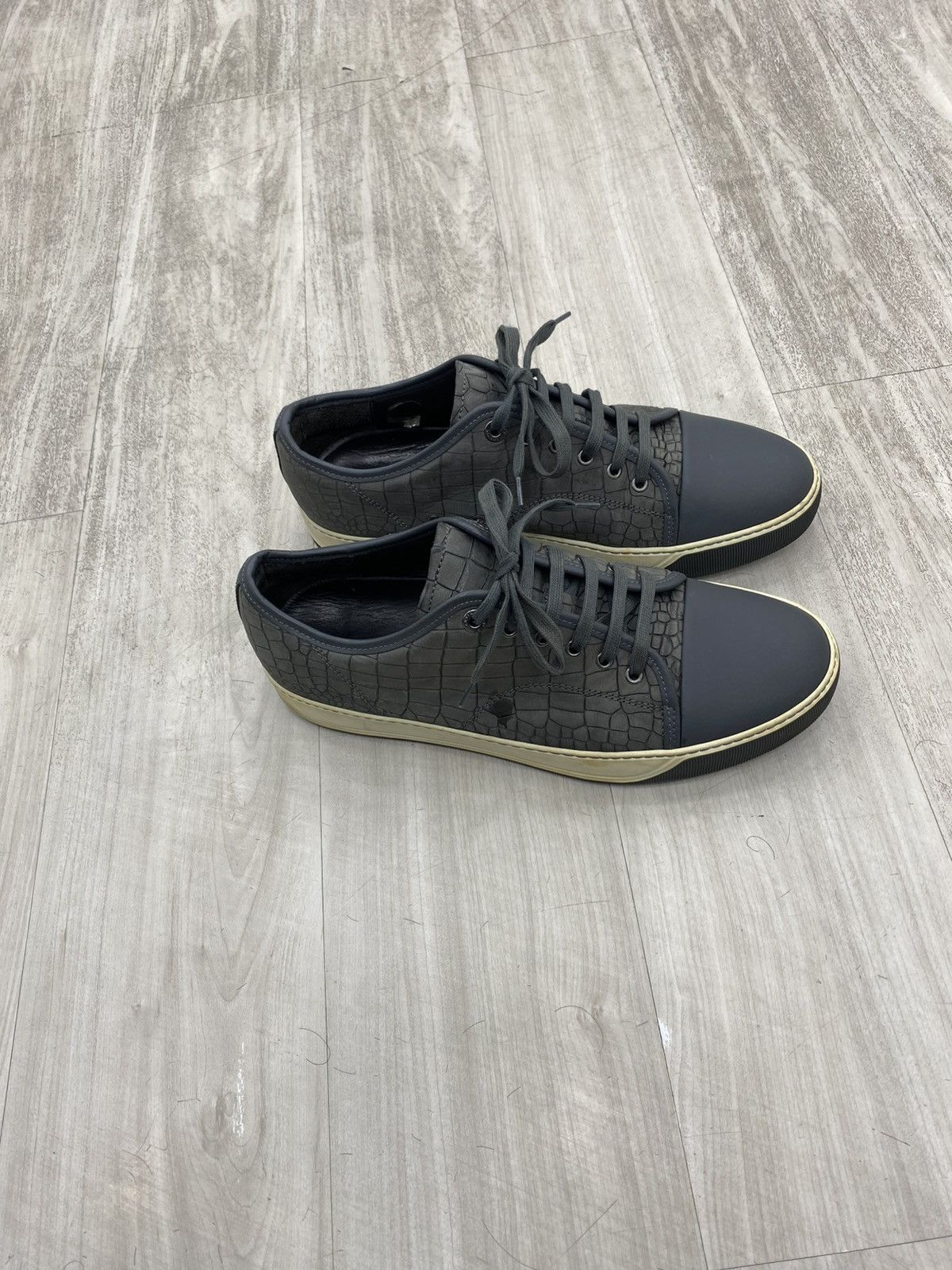 Lanvin Lanvin croco embossed leather men sneakers Size US 10.5 / EU 43-44 - 2 Thumbnail