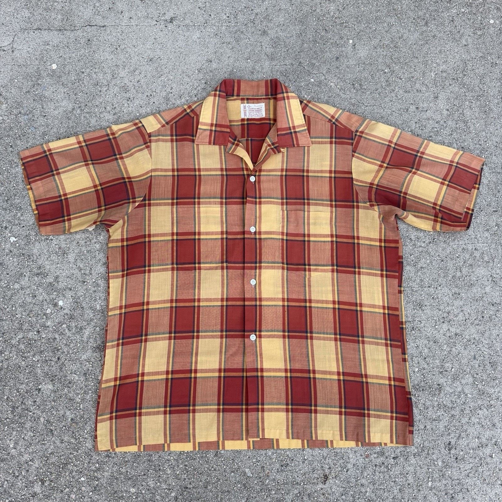 Vintage Vintage 50s 60s Penneys Townscraft Plaid Penn Prest Shirt Size US L / EU 52-54 / 3 - 1 Thumbnail