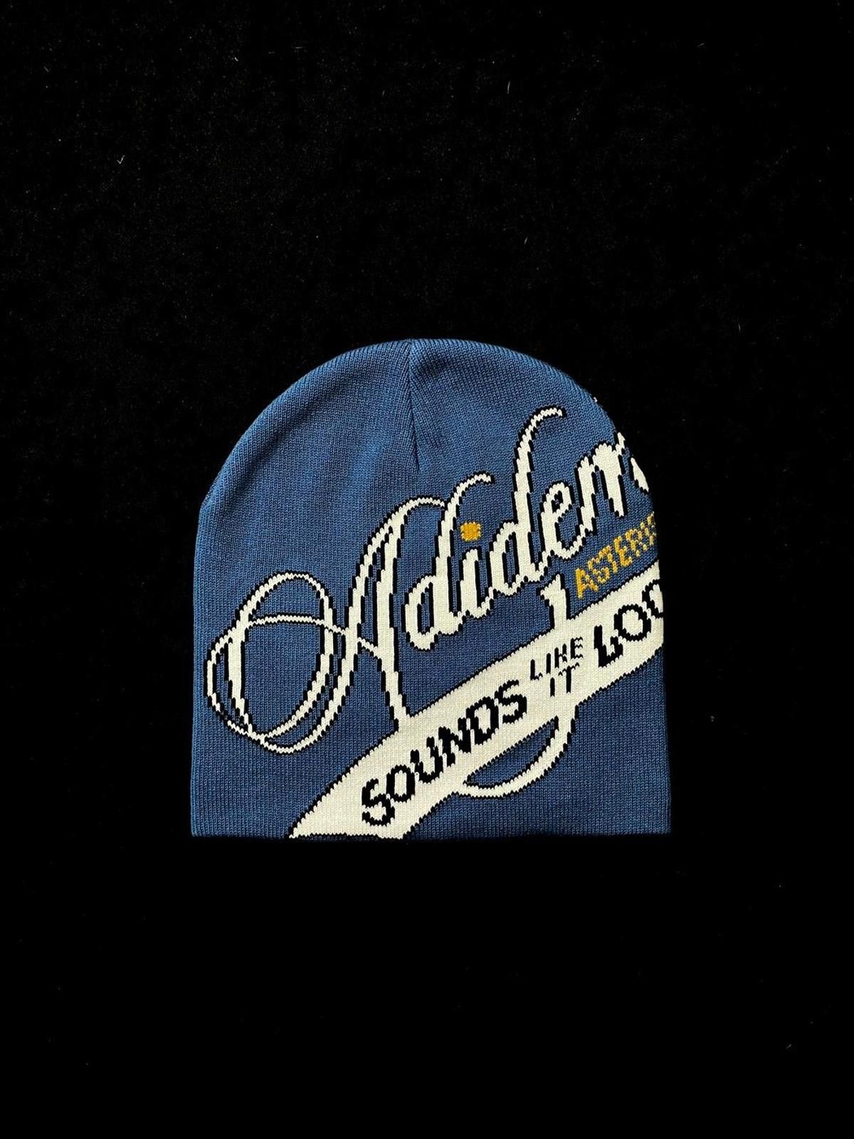 Japanese Brand Adidem Asterisks Cursive Script No Cuff Knit Blue Beanie Hat Size ONE SIZE - 1 Thumbnail