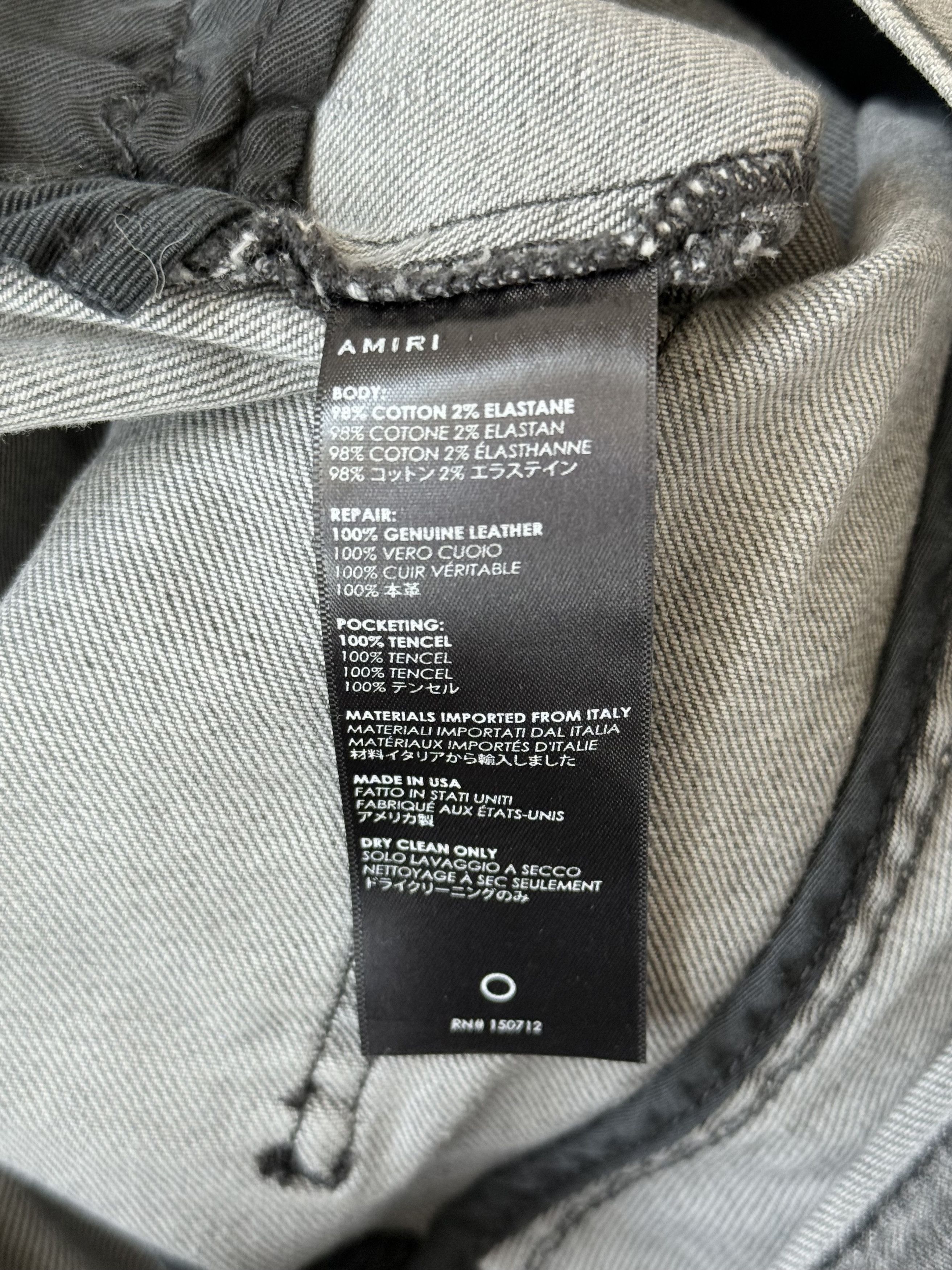Amiri Amiri Storm Grey & Black Patch MX1 Jeans Size US 31 - 4 Thumbnail