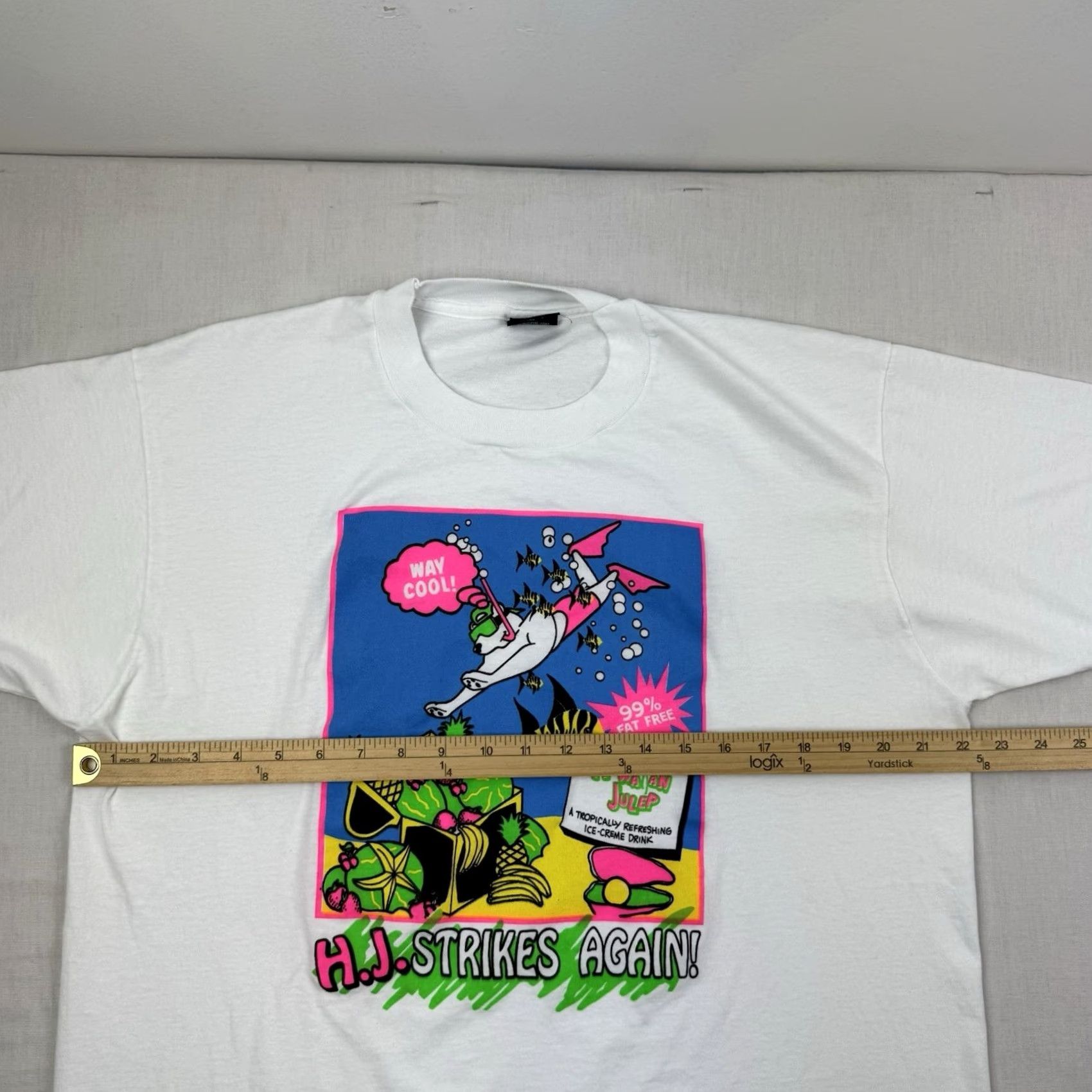 Vintage VINTAGE Screen Stars T-Shirt Adult XL White 90s Cartoon Animal Hawaiian Julep Promo Tee Shirts Tee Size US XL / EU 56 / 4 - 7 Thumbnail