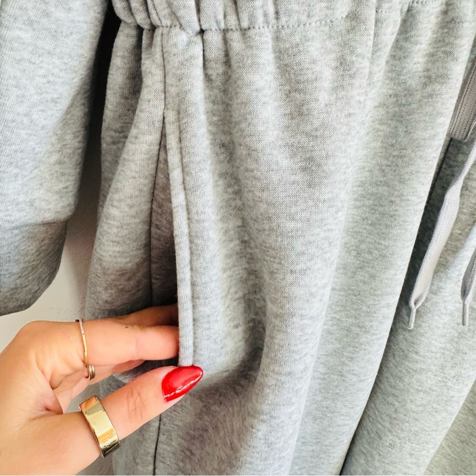 Nordstrom NEW Heather Grey Hood Sweatshirt Lounge Pants $149 Jumpsuit Size 34" / US 12 / IT 48 - 4 Thumbnail