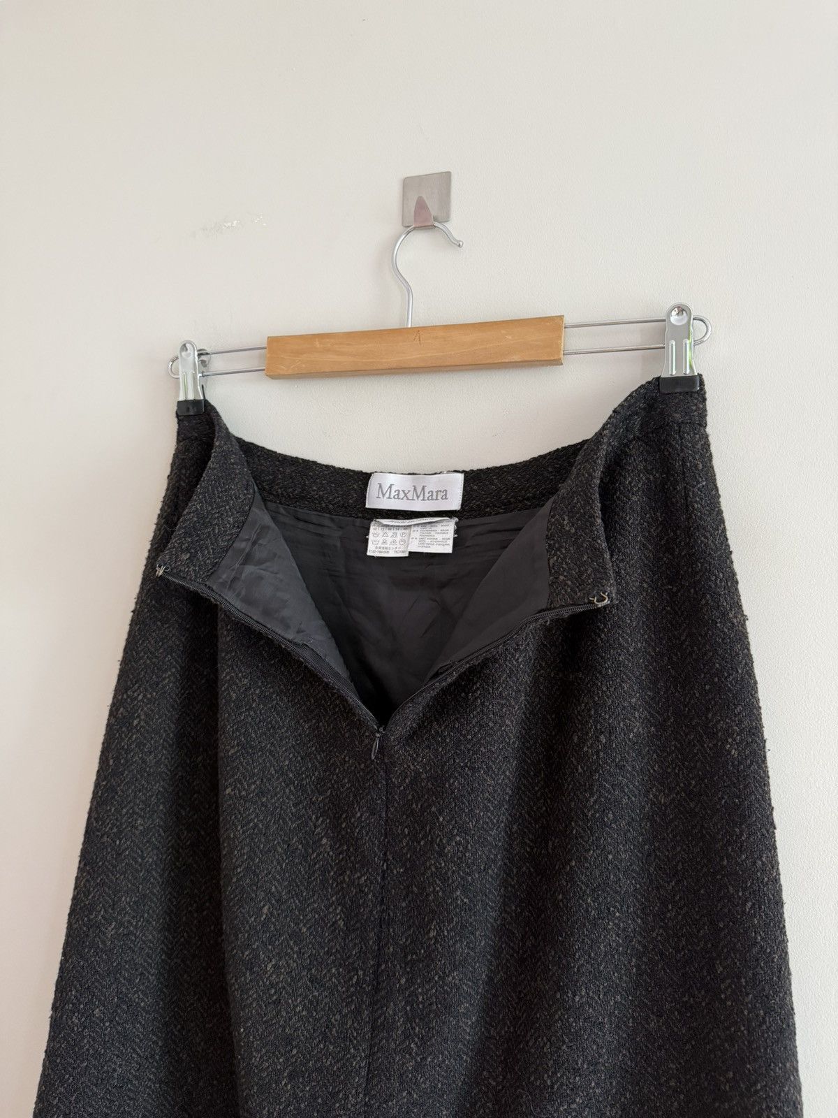 Max Mara Max Mara Virgin Wool A-Line Midi Skirt Size 32" / US 10 / IT 46 - 5 Thumbnail