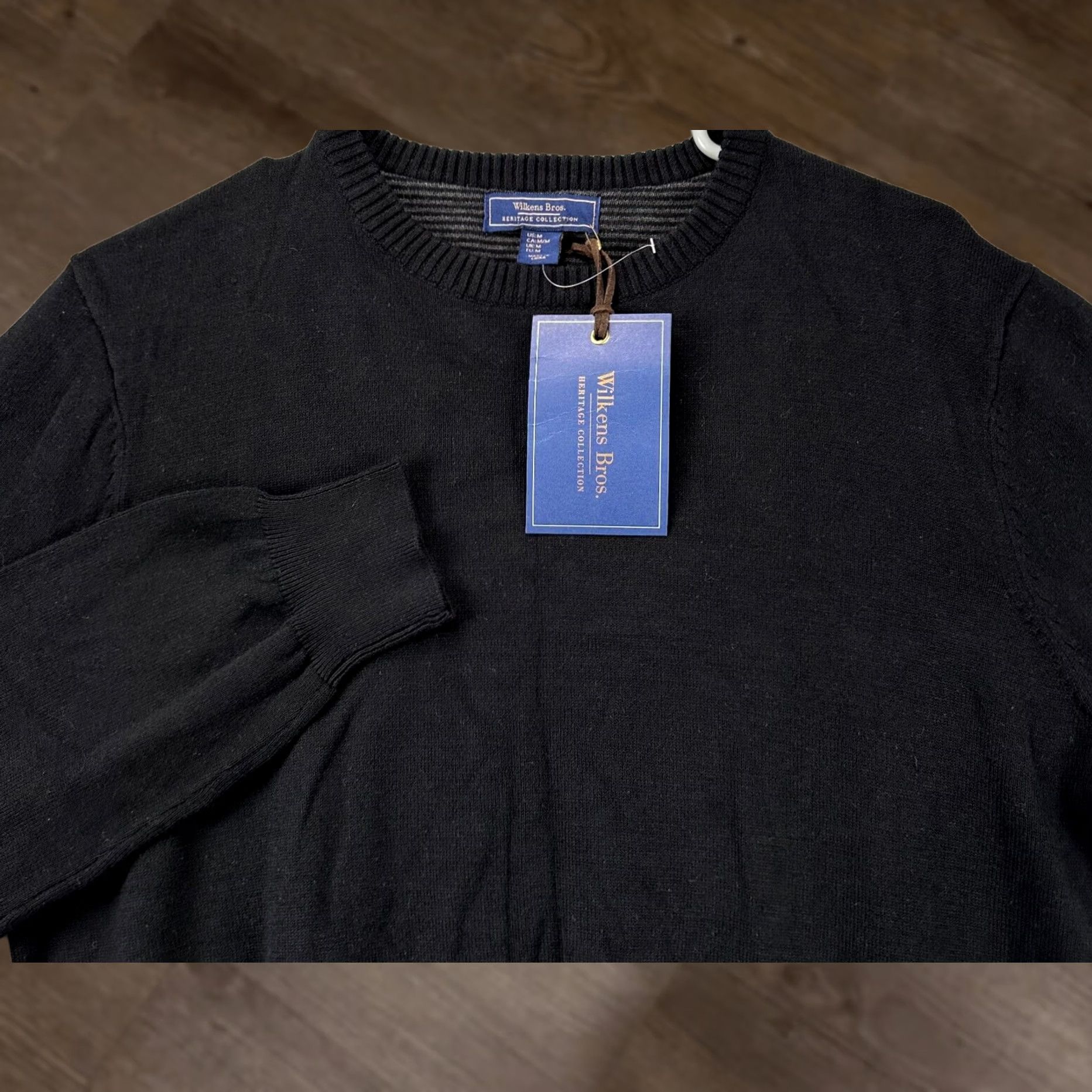 Vintage Wilkens Bros Sweater Men Medium Heritage Collection Black Crew Neck Pullover NEW Knit Casual Outdoor Walking 90s? Size US M / EU 48-50 / 2 - 1 Thumbnail