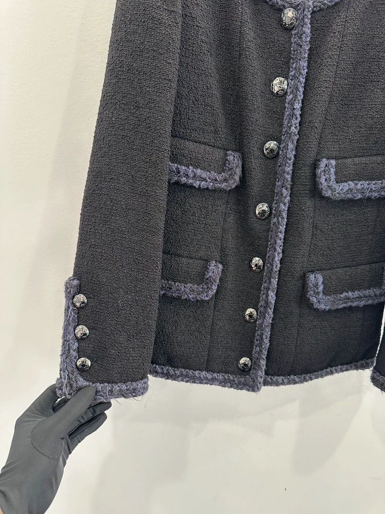 Chanel Chanel Black and Blue Wool Jacket -2505 Size US S / EU 44-46 / 1 - 4 Thumbnail