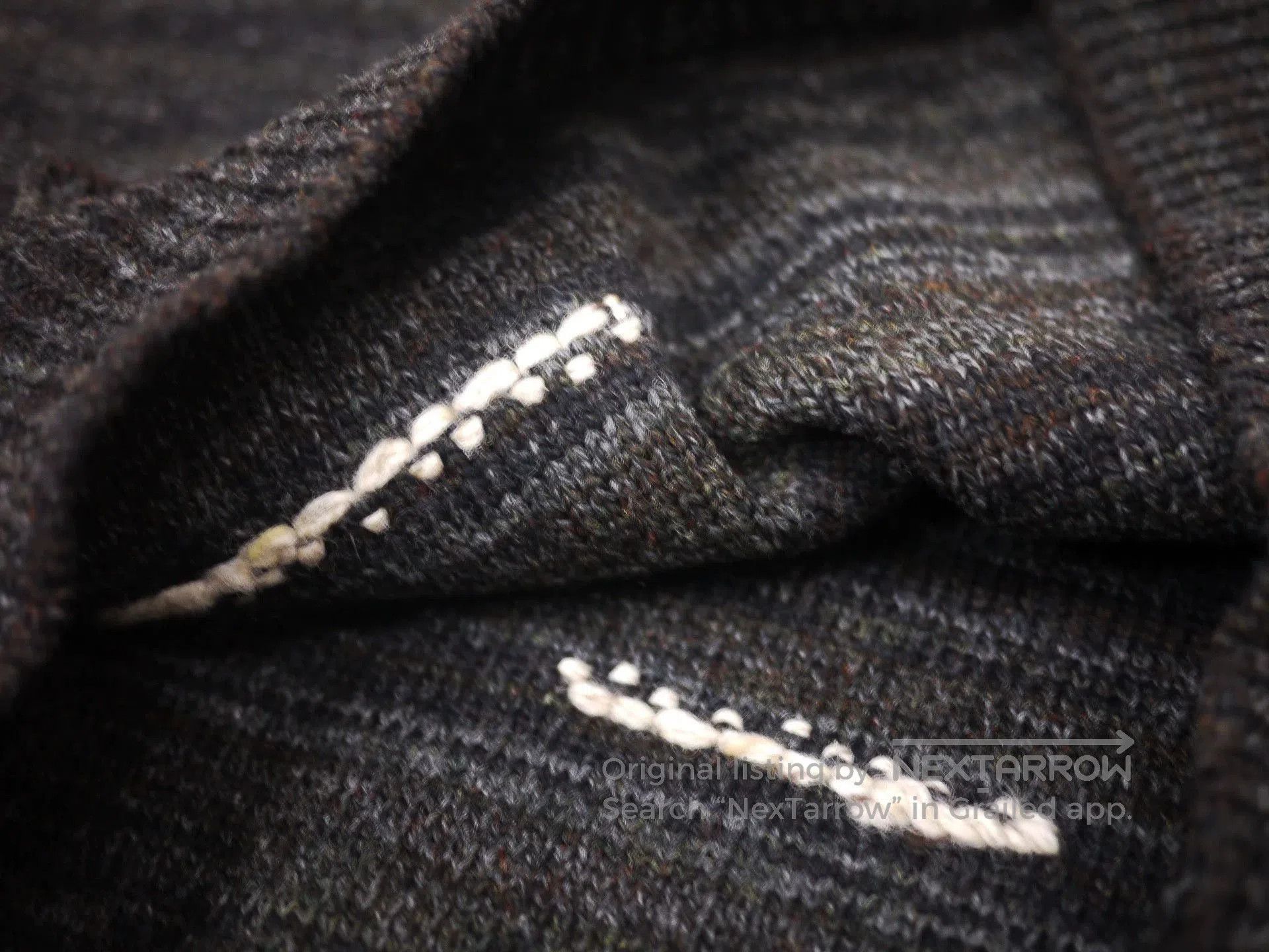 Visvim Black Striped Knit Sweater with Embroidered Details. Size US L / EU 52-54 / 3 - 7 Thumbnail