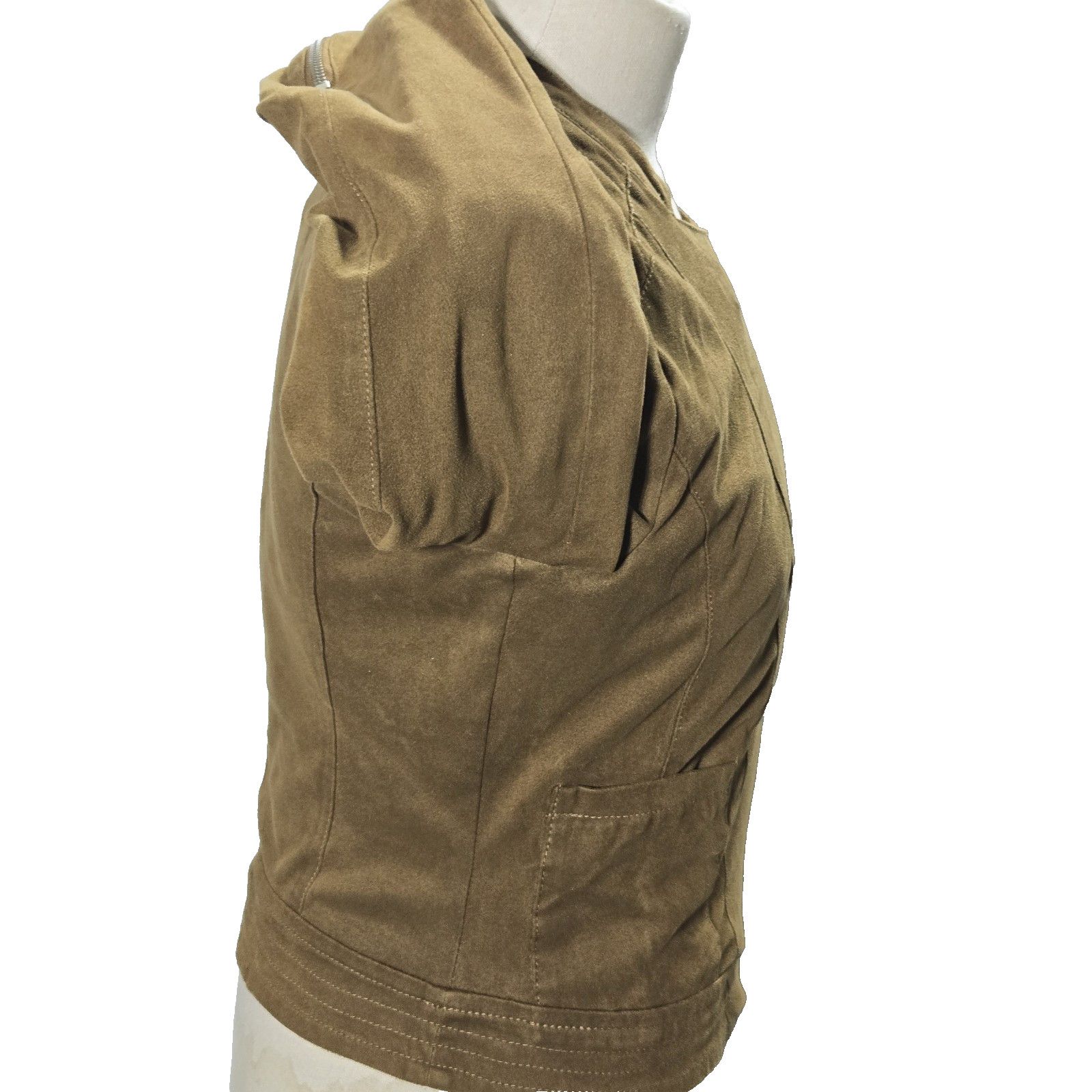 & Other Stories Vero Moda Jacket Suede Biker Small Womens Cropped Lined Size S / US 4 / IT 40 - 8 Thumbnail