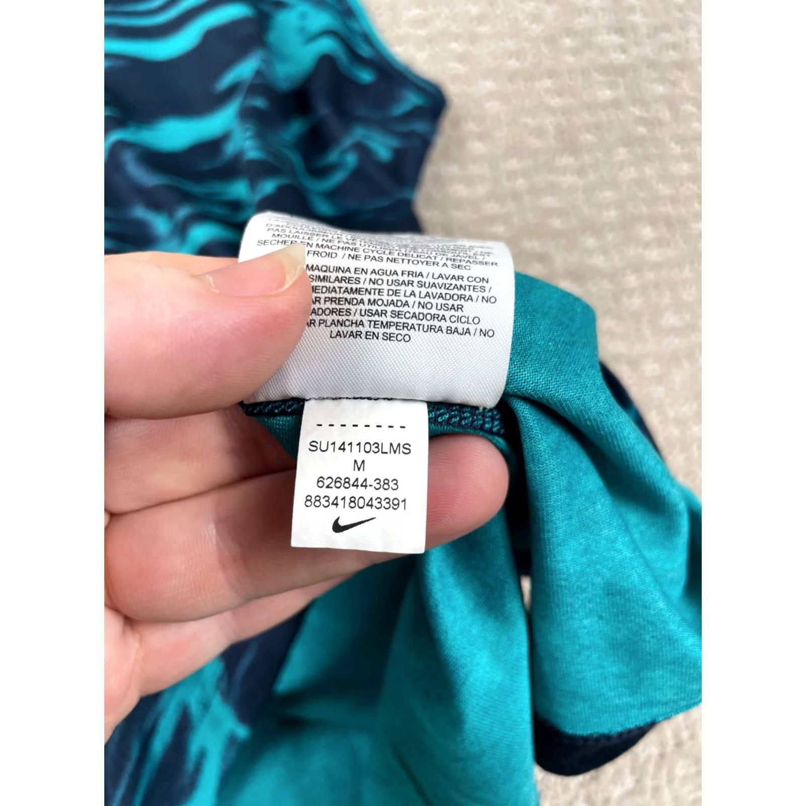 Nike Nike Tank Top Womens M Teal Black Water Print Racerback Dri-FIT Athleticwear Gym Sleeveless Package? Size M / US 6-8 / IT 42-44 - 6 Thumbnail