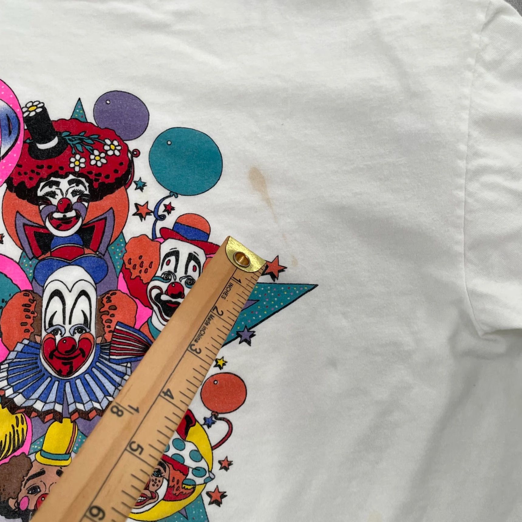 Hanes VINTAGE Ron Lee World Of Clowns Graphic Shirt Adult Large White 90s Cartoon Mens Size US L / EU 52-54 / 3 - 7 Thumbnail
