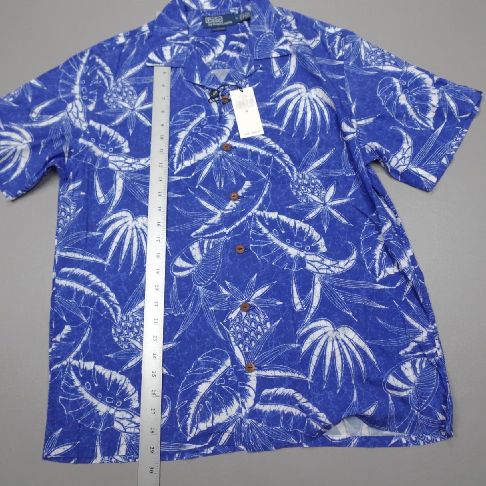 Polo Ralph Lauren Polo Ralph Lauren Classic Fit Hoffman Camp Shirt Hawaiian Blue Men's M Short Sleeve Button-Up Hawaiian Print Casual Travel Size US M / EU 48-50 / 2 - 7 Thumbnail