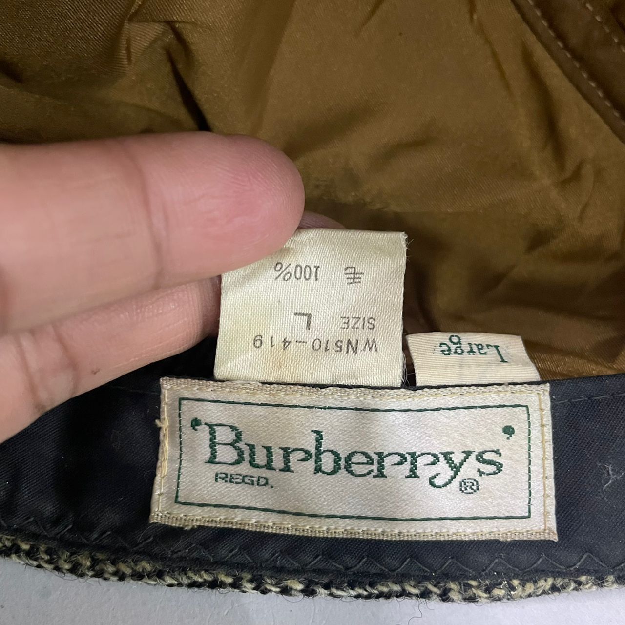 Burberry intage Burberrys Wool Herringbone Newsboy Cap – Size L Size ONE SIZE - 7 Thumbnail