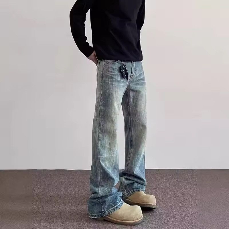 Japanese Brand Vintage style washed and aged casual micro flare jeans Size US 32 / EU 48 - 5 Thumbnail