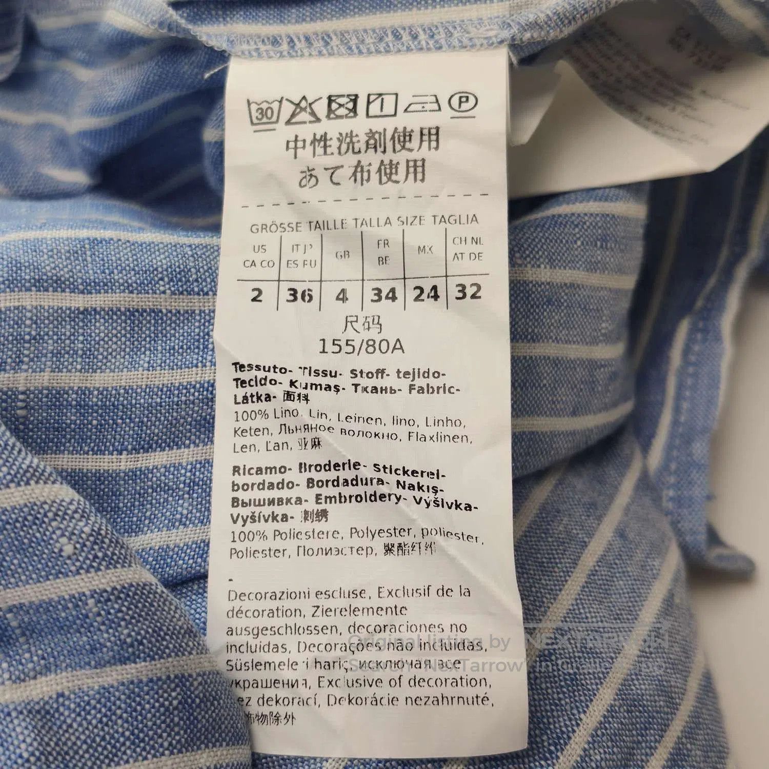 Weekend Max Mara Weekend Max Mara Cotton Striped Embroidered Shirt US8. Size XS / US 0-2 / IT 36-38 - 9 Thumbnail