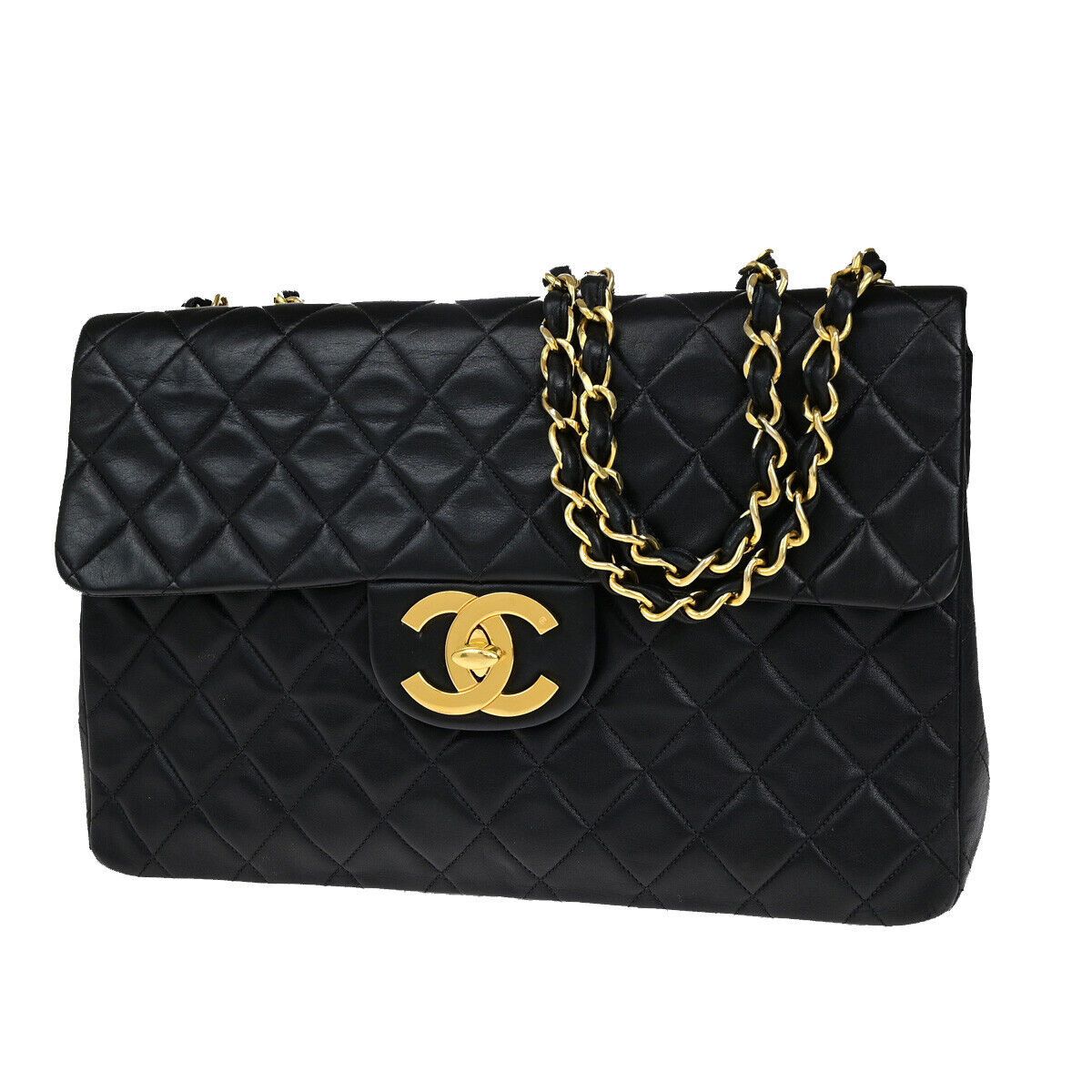 Chanel Jumbo Black Leather Shoulder Bag (Pre-Owned) Size ONE SIZE - 1 Thumbnail