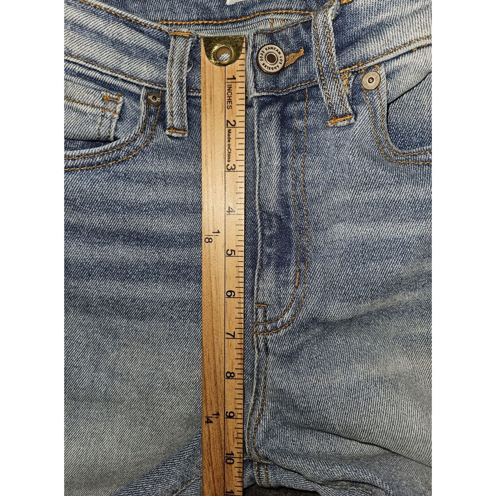 Vintage KanCan Jeans Womens 3/25 Light Wash High Rise Skinny Distressed Raw Hem Denim Slim Stretch Pocket 5-Pocket City Jeans Womens Girls Mens? Size 26" / US 2 / IT 38 - 5 Thumbnail