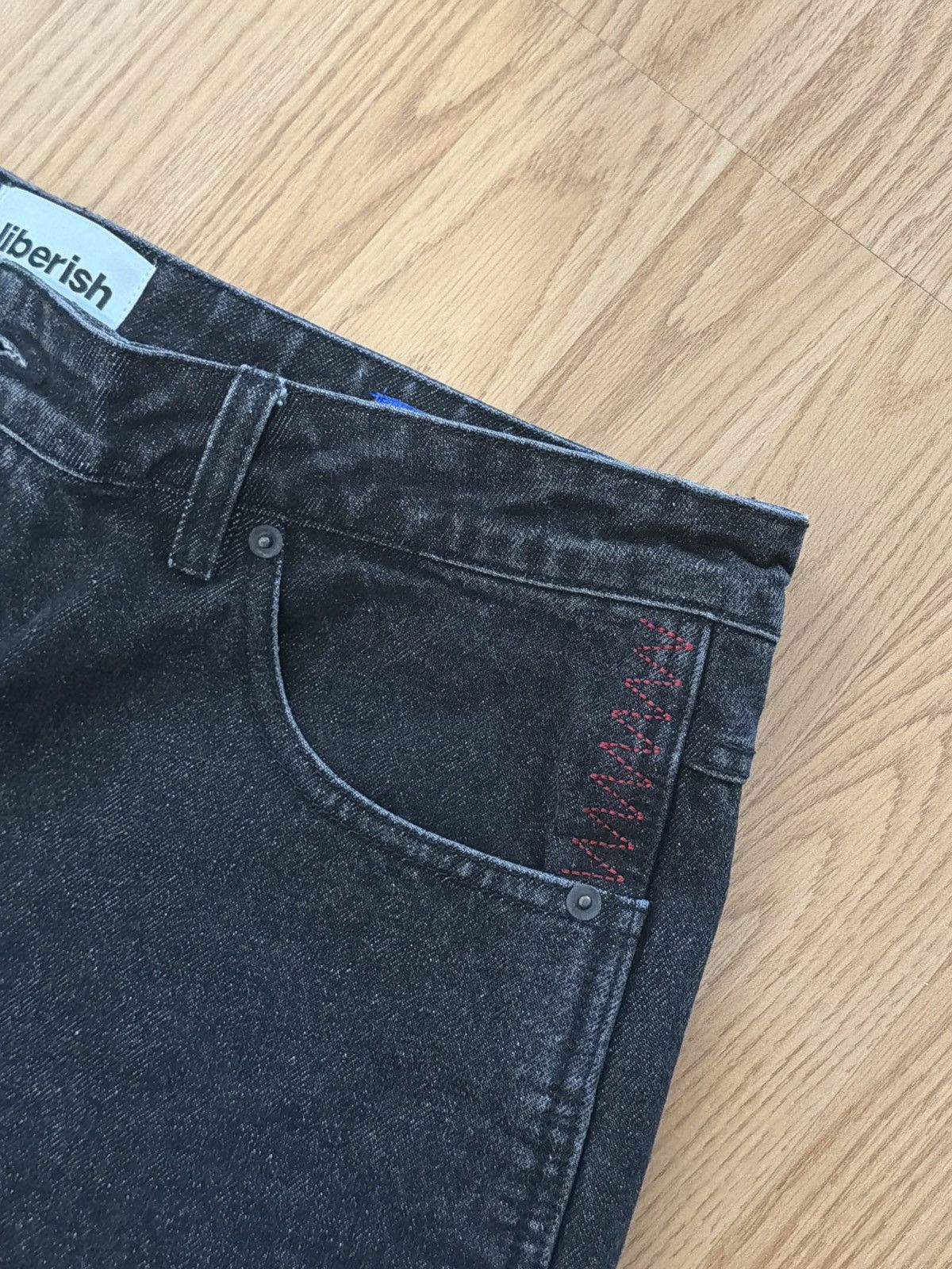 Jiberish Jiberish Relaxed Fit Denim Jeans Black Size US 36 / EU 52 - 4 Thumbnail