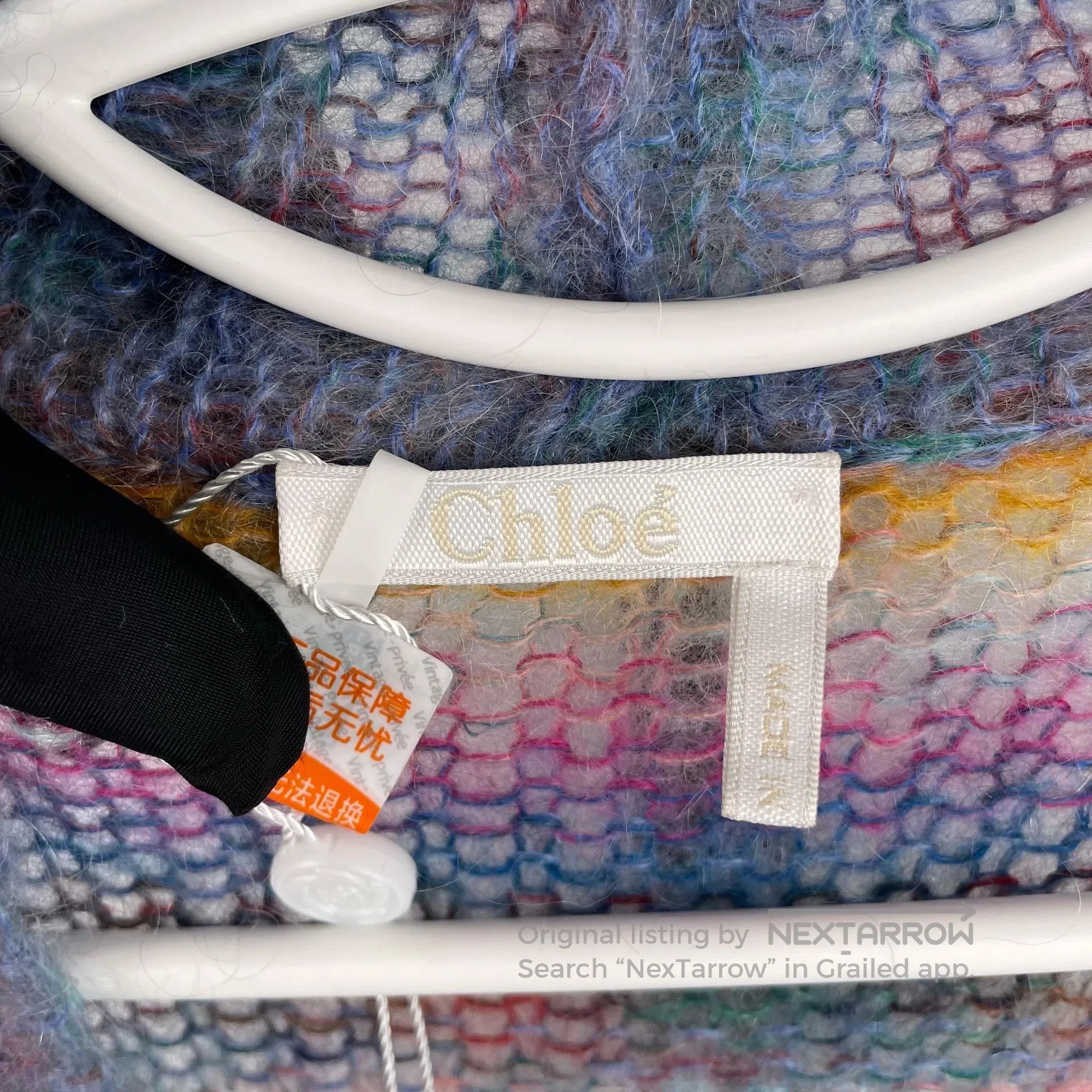 chloma Chloe Mohair rainbow striped sweater cardigan jacket| Size US XS / EU 42 / 0 - 6 Thumbnail
