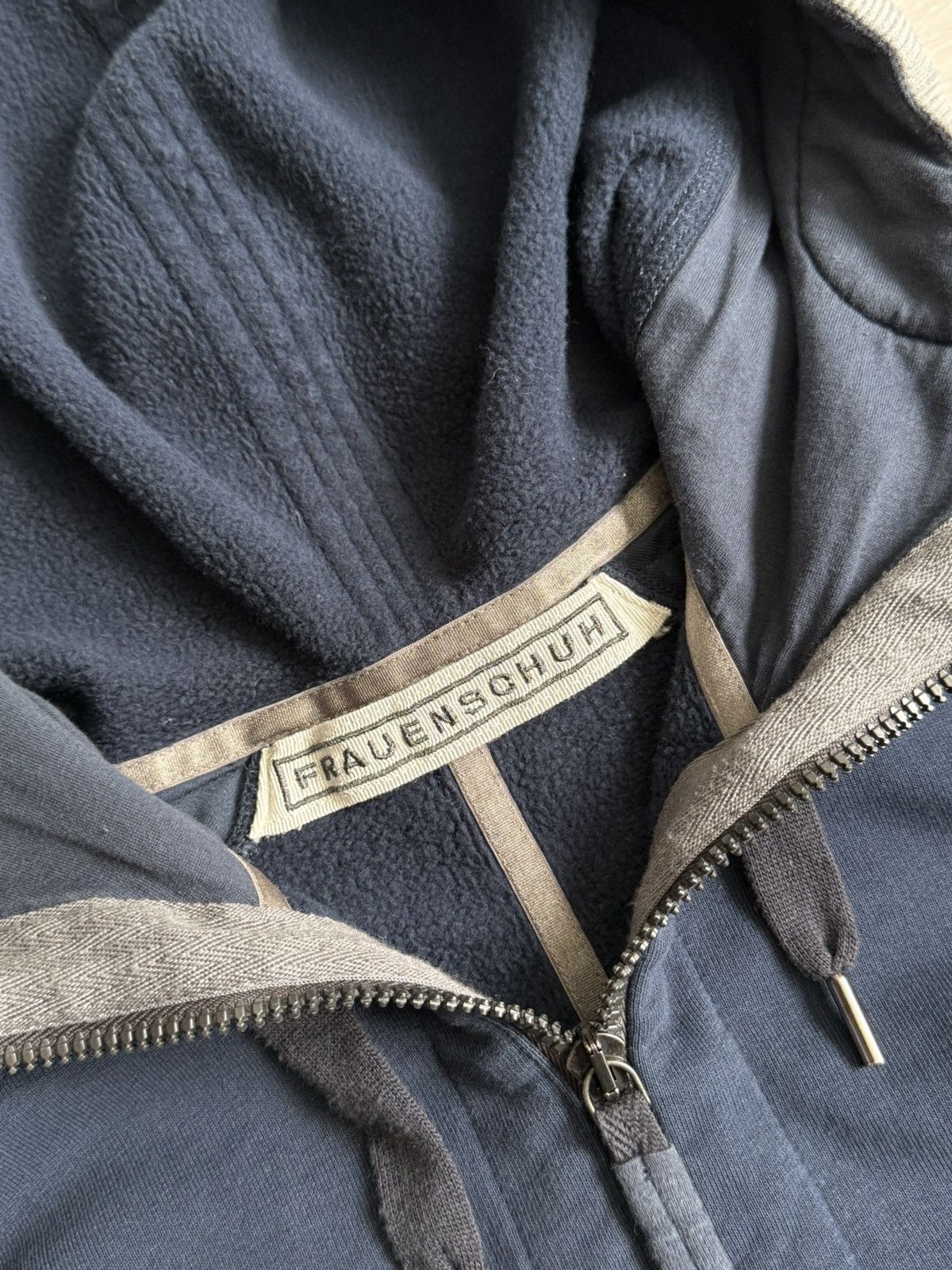 Frauenschuh Frauenschuh Vintage Navy Zip Hoodie Size US XL / EU 56 / 4 - 11 Thumbnail