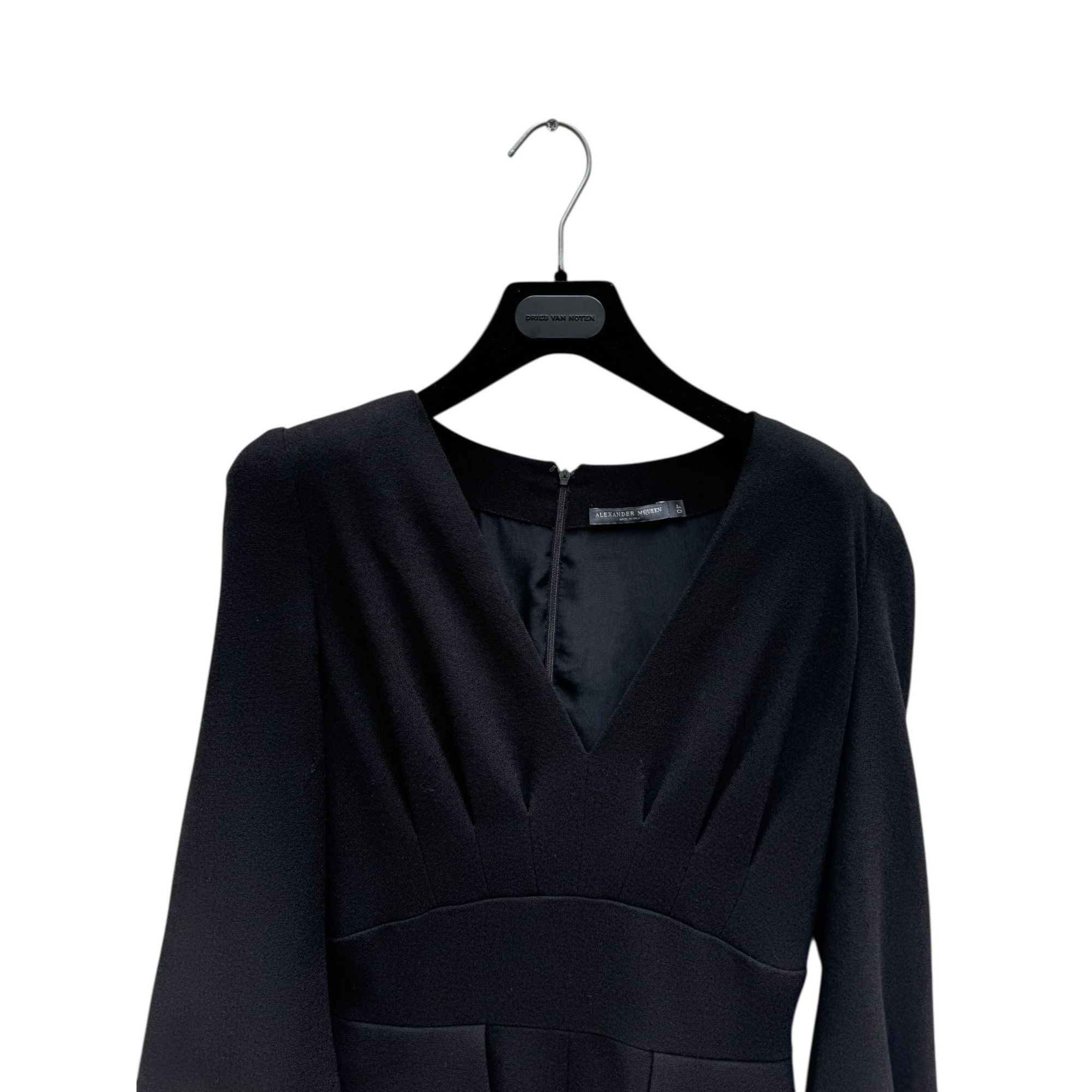 Alexander McQueen 2013 Black Wool 'Duchess' Peplum Dress Size S / US 4 / IT 40 - 2 Thumbnail