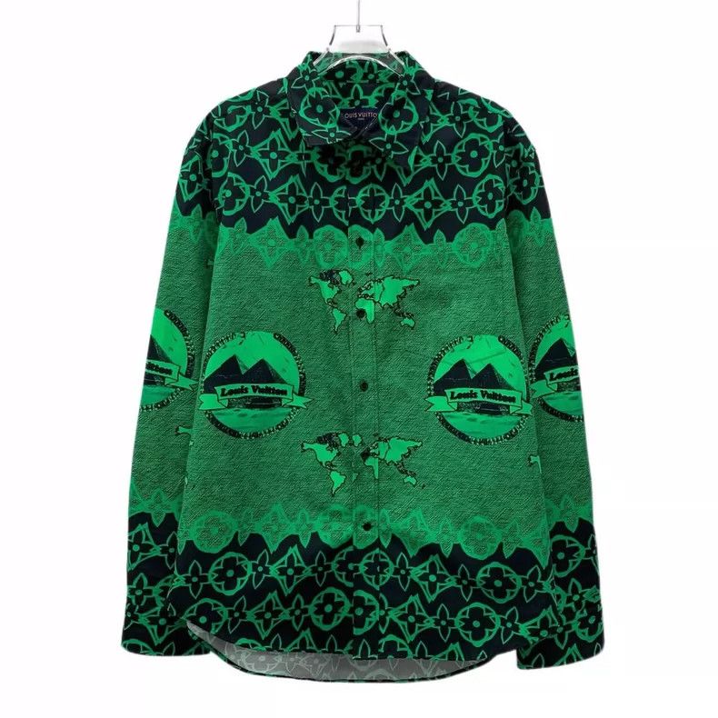Louis Vuitton Louis Vuitton Green logo monogrammed cotton lapel single-b Size US L / EU 52-54 / 3 - 1 Thumbnail