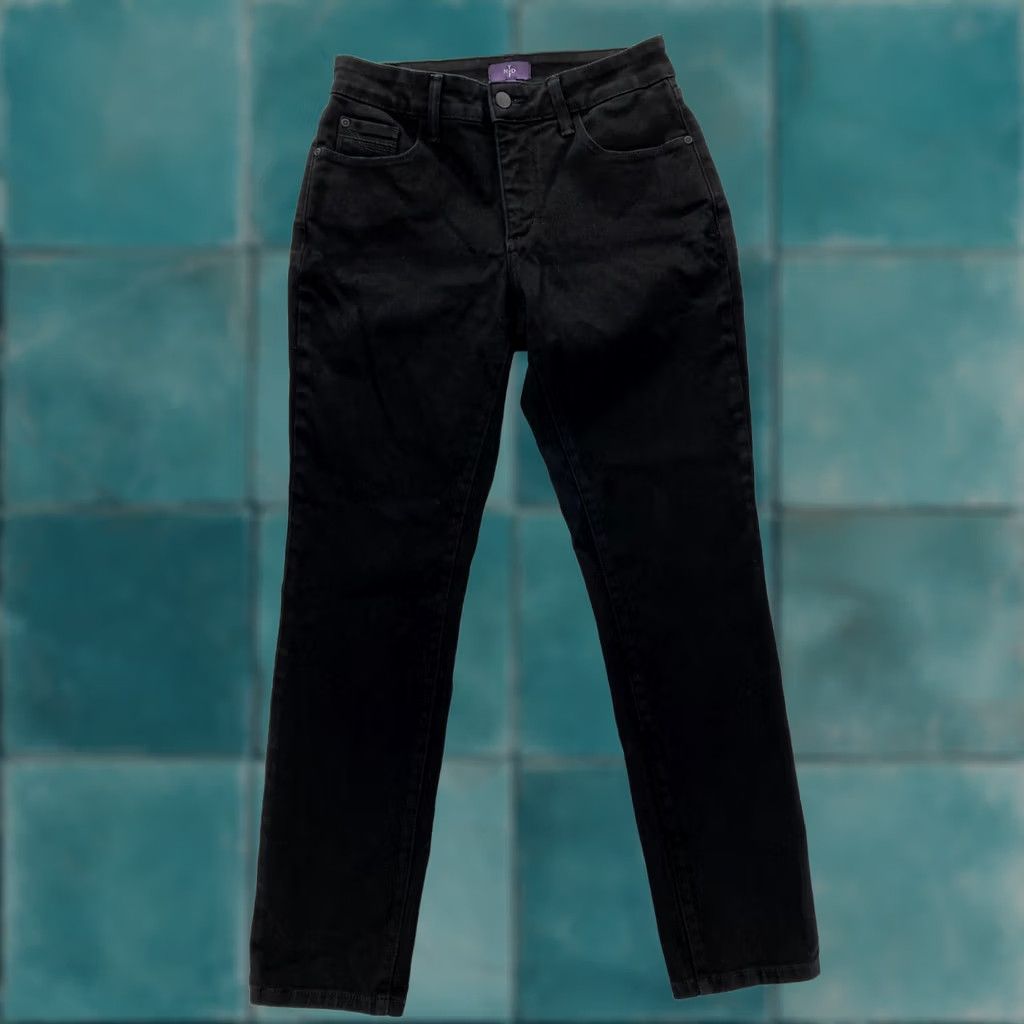 NYDJ NYDJ Jeans Women's 6P Petite Black Stretch Denim Legging Jegging Mid Rise Pants Size 28" / US 6 / IT 42 - 1 Thumbnail