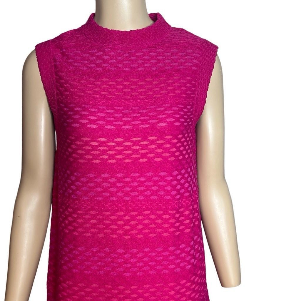 Missoni M Missoni Magenta Shift Midi Wool Blend Dress M NWT (001) Size M / US 6-8 / IT 42-44 - 2 Thumbnail