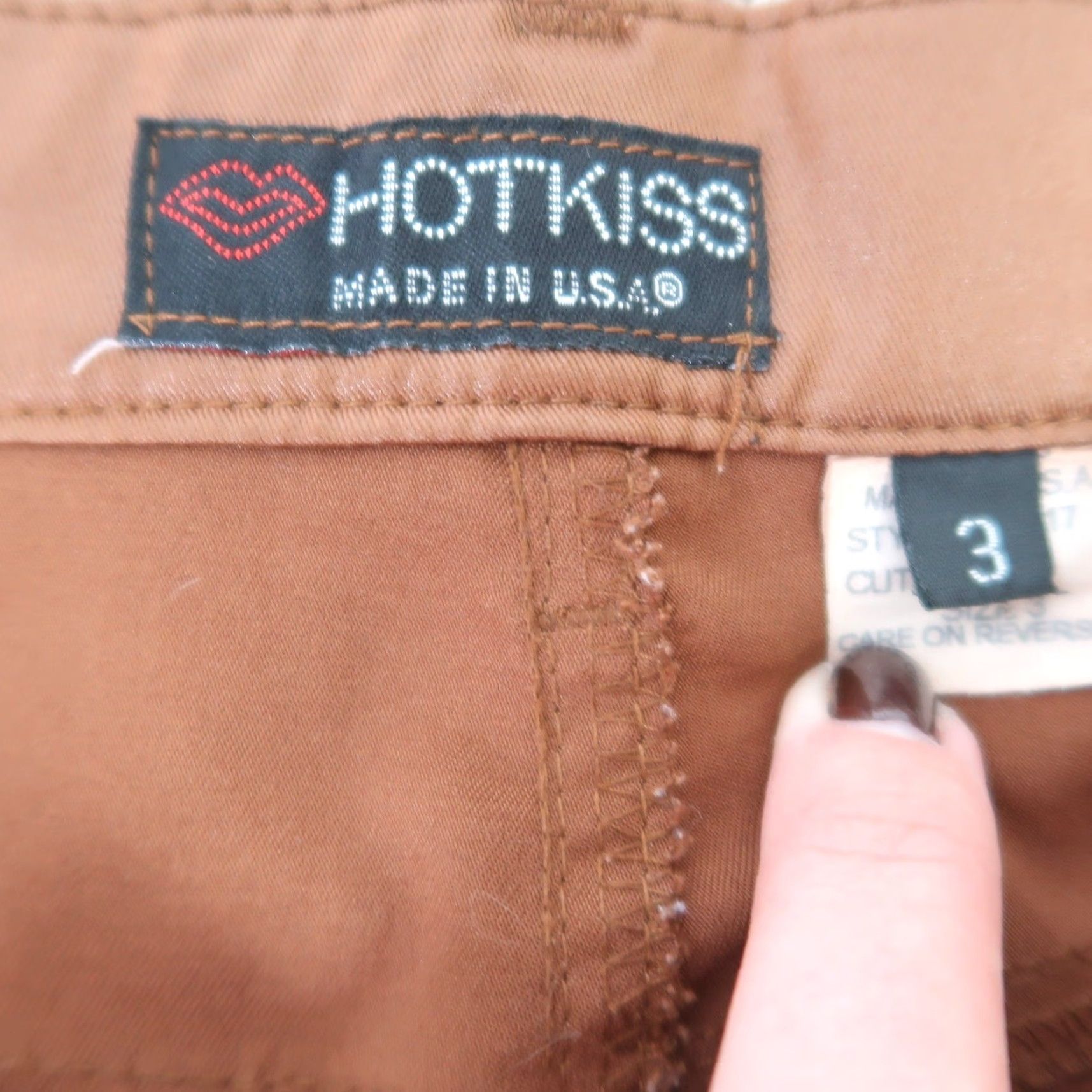 Vintage VINTAGE Hot Kiss Jeans Women 90s Brown Shiny Straight Leg Ankle 30" Inseam Size 3 Womens Size 26" / US 2 / IT 38 - 4 Thumbnail