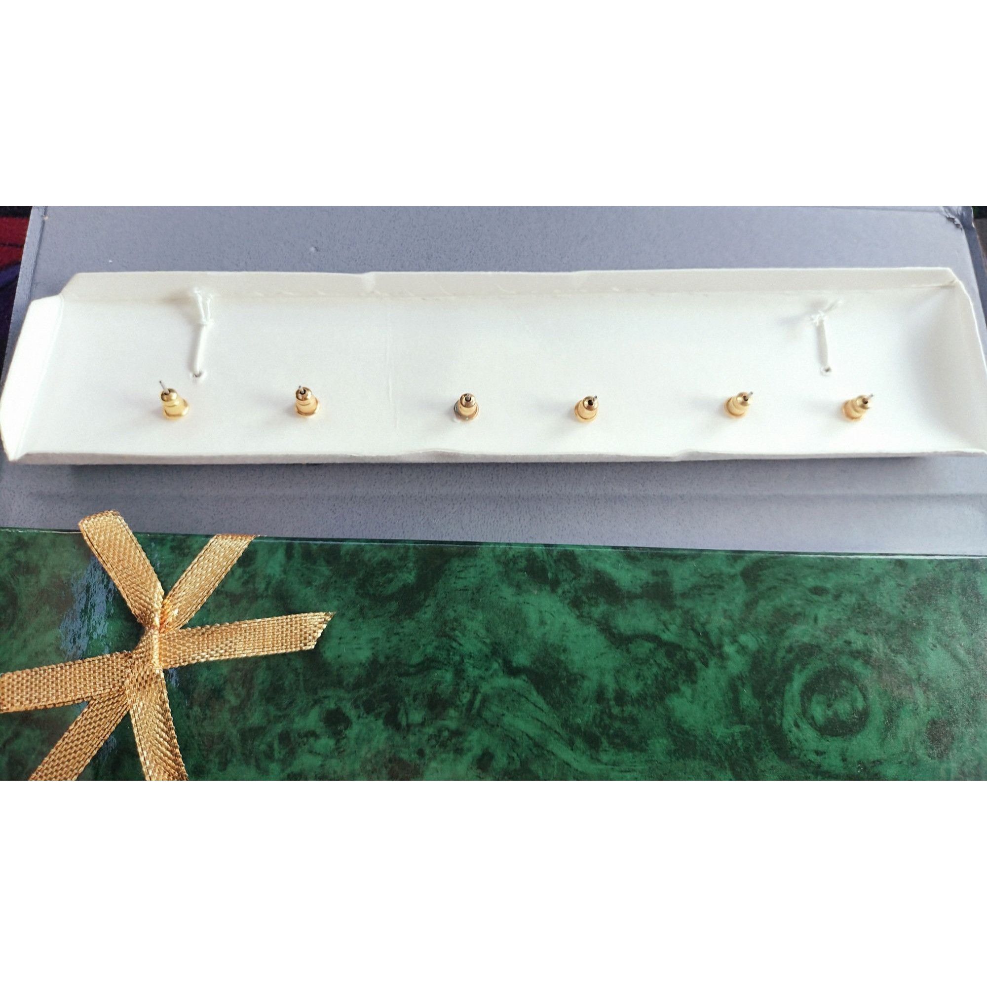 Other Earrings 3 Pairs Gold Tone Genuine Stones Gift Box Birthston Size ONE SIZE - 12 Thumbnail