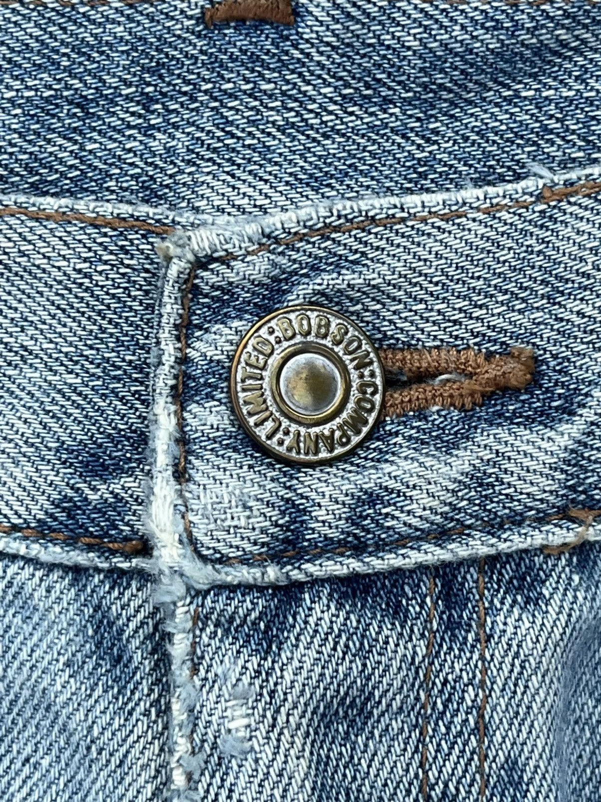Hysteric Glamour Vintage Japanese Brand Blue Wash Distressed Frayed Leg Jeans Size US 32 / EU 48 - 15 Thumbnail