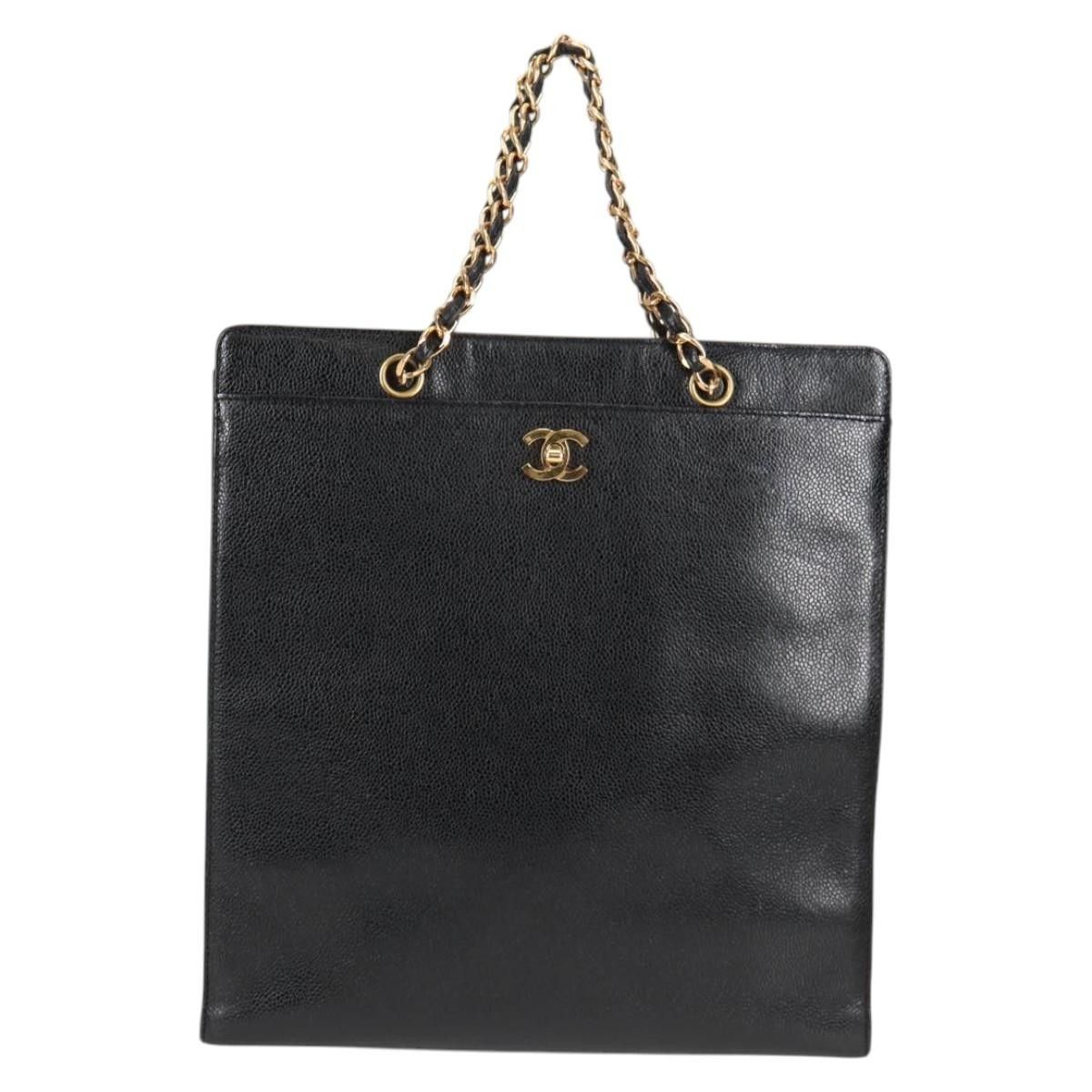 Chanel Chanel Vintage CC Lock Pocket Chain Tote Caviar Size ONE SIZE - 1 Thumbnail