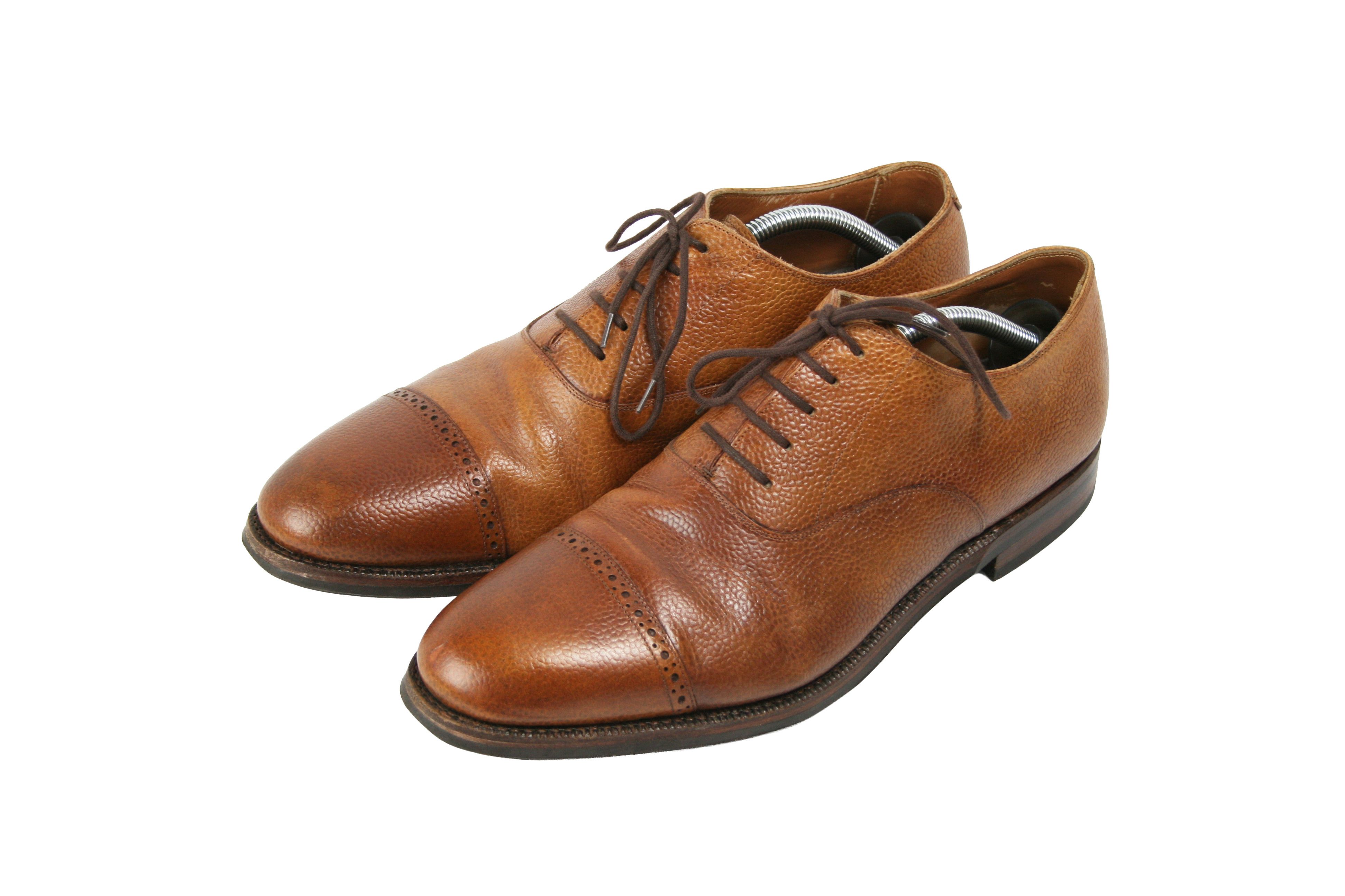 Meermin Chestnut Country Calf Pebble Grain Leather Shoes Size US 11.5 / EU 44-45 - 3 Thumbnail