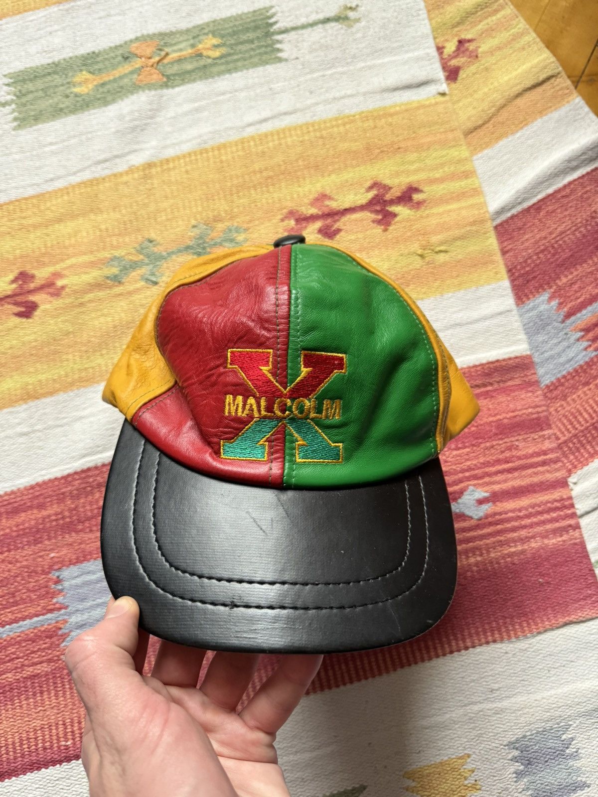 Other Vintage 90’s Malcolm X Genuine Leather USA Hat Size ONE SIZE - 2 Thumbnail