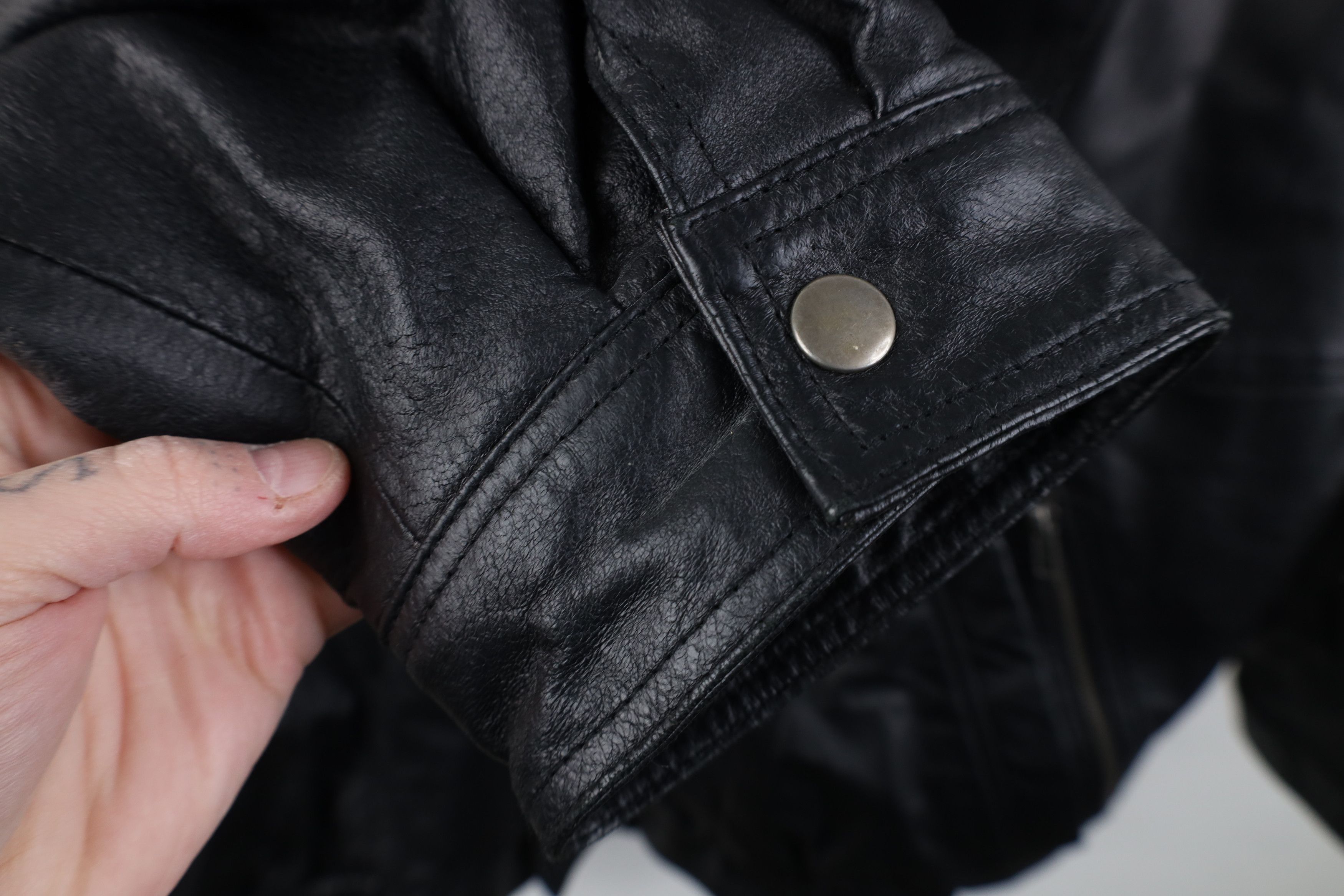 Vintage Vintage 90s Streetwear Leather Full Zip Bomber Jacket Black Size US XXL / EU 58 / 5 - 7 Thumbnail