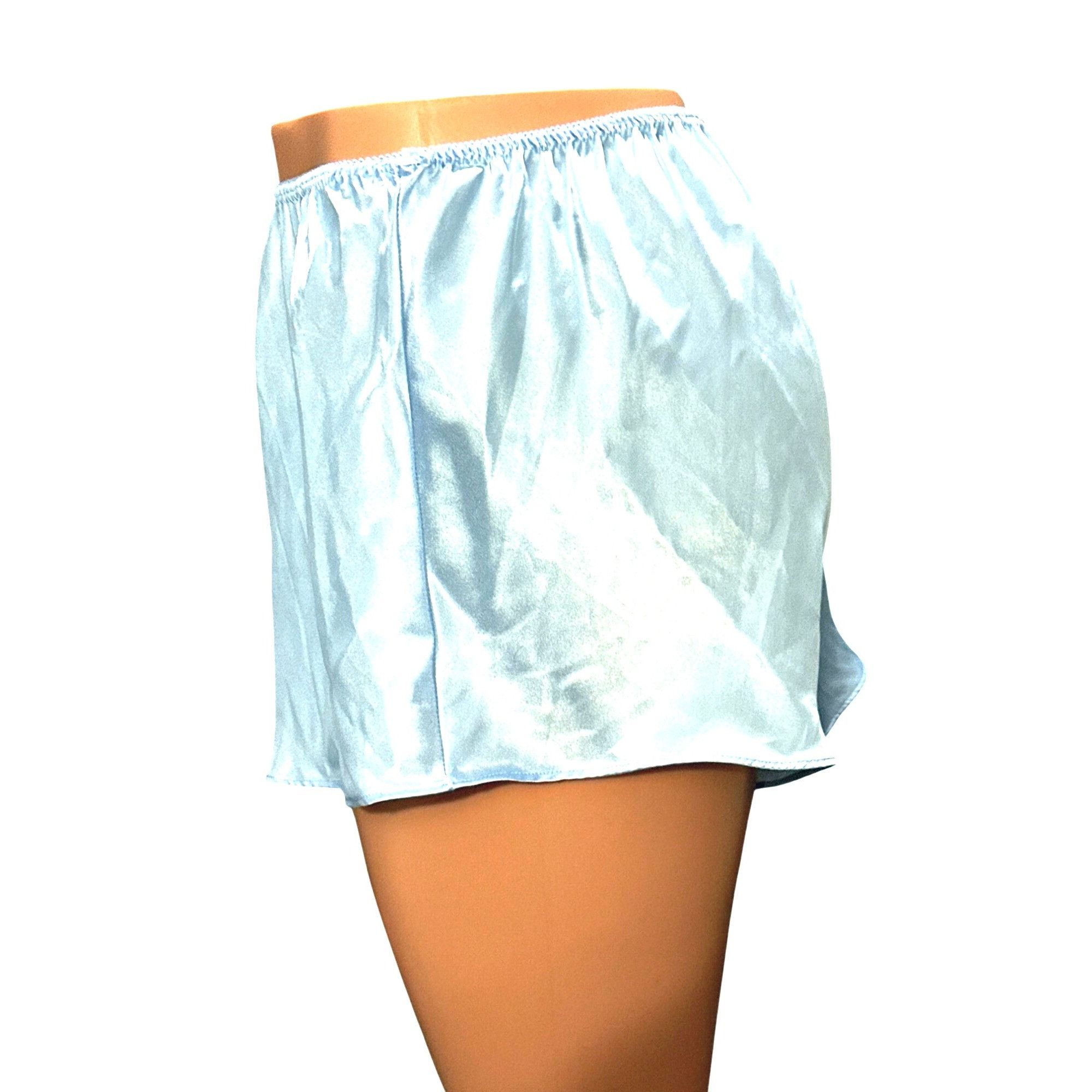 Other CCC Vintage Light Blue Satin Elastic Band Sleep Shorts Size Size 26" / US 2 / IT 38 - 2 Thumbnail