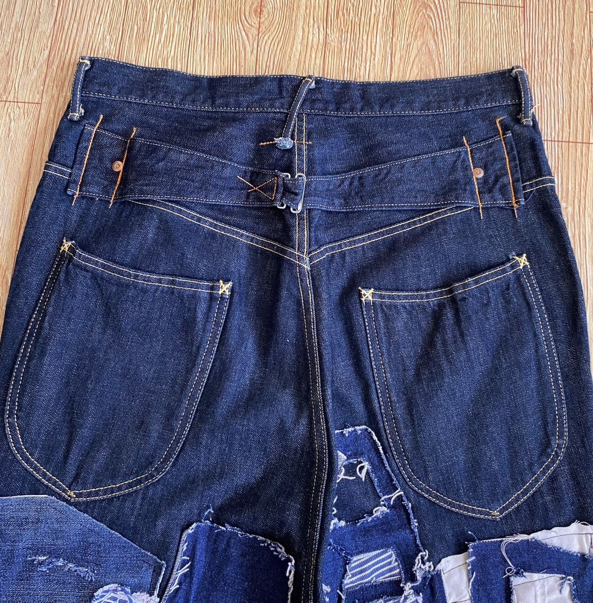 Kapital Rare Vintage Kapital Sashiko Boro Buckle Back Denim 1990s Size US 33 - 5 Thumbnail