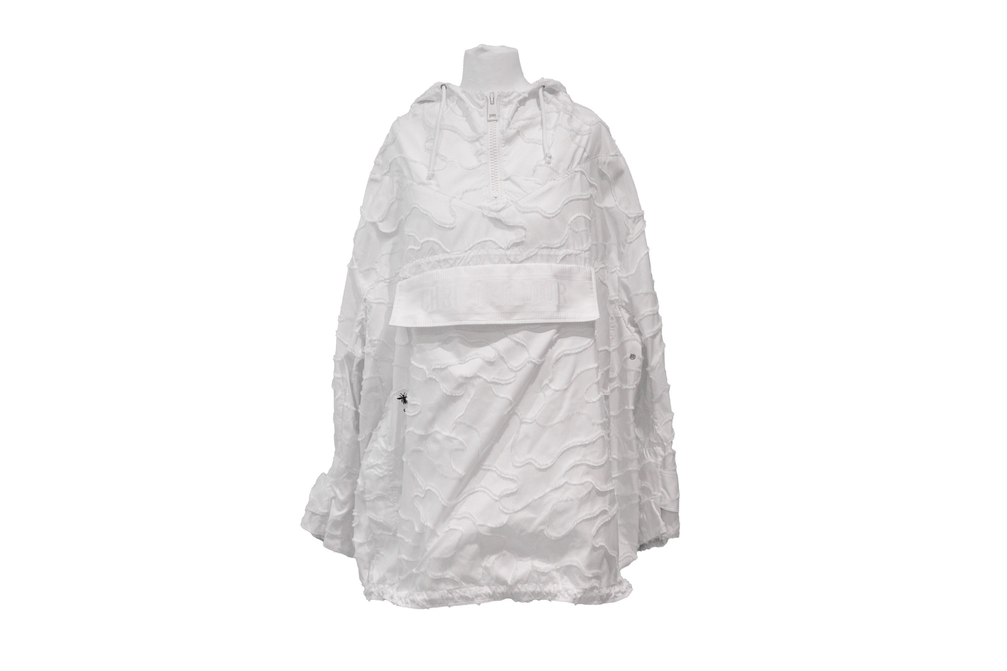 Image of Dior Hooded Anorak Jacket in White, Women's (Size Small)