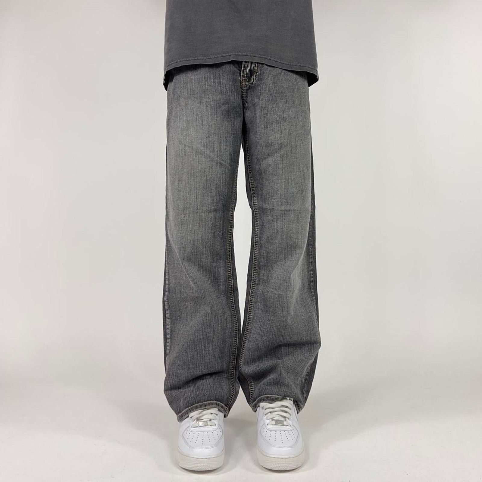 Affliction × StraightFaded Y2K Affliction wide-leg Grunge Faded Denim Streetwear pants Size US 36 / EU 52 - 2 Thumbnail