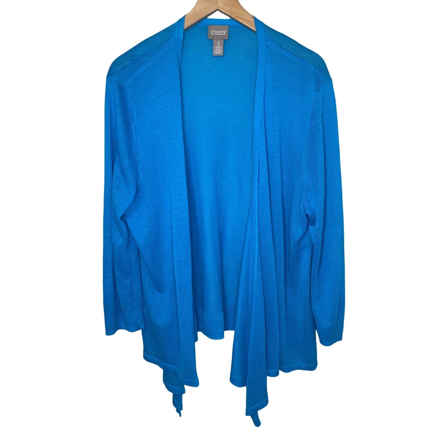 Chicos Chico's Blue Open Front Light Weight Cardigan 3 (XL) Size XL / US 12-14 / IT 48-50 - 1 Thumbnail