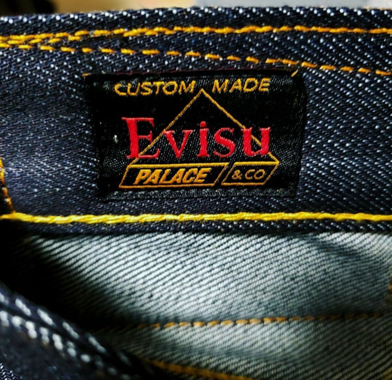 Evisu × Palace PALACE EVISU DICE DENIM JEAN RAW collab | Grailed