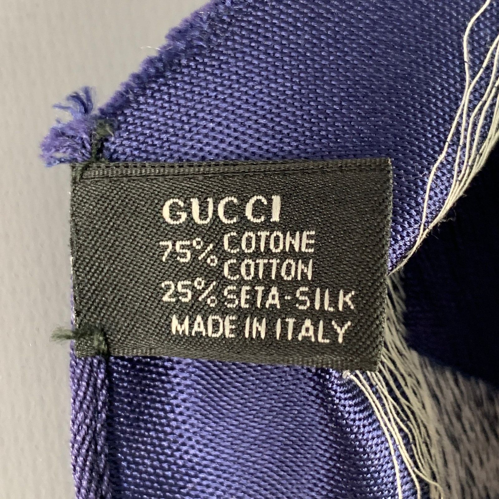 Gucci GUCCI Grey Navy Orange Stripe Skinny Silk Tie Size ONE SIZE - 5 Thumbnail