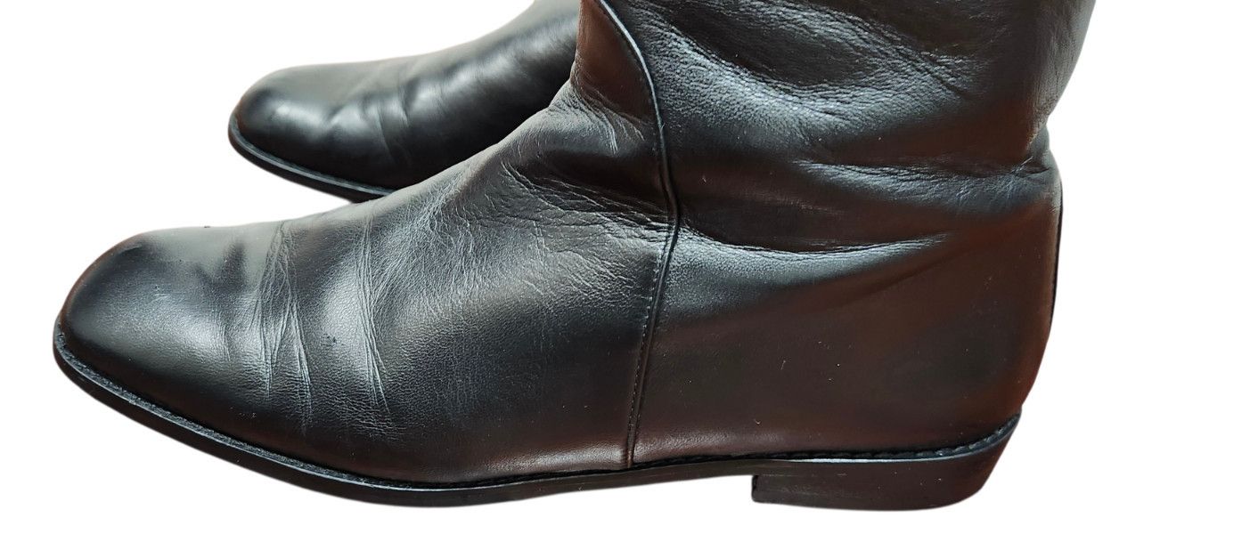 Stuart Weitzman Stuart Weitzman Black Leather Knee High Riding Boots Side Size US 7.5 / IT 37.5 - 8 Thumbnail