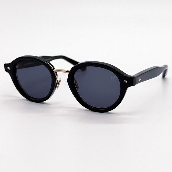 Valentino NEW VALENTINO SUNGLASSES VLS-132A BLACK/GRAY MEN ROUND EYEWE Size ONE SIZE - 2 Thumbnail