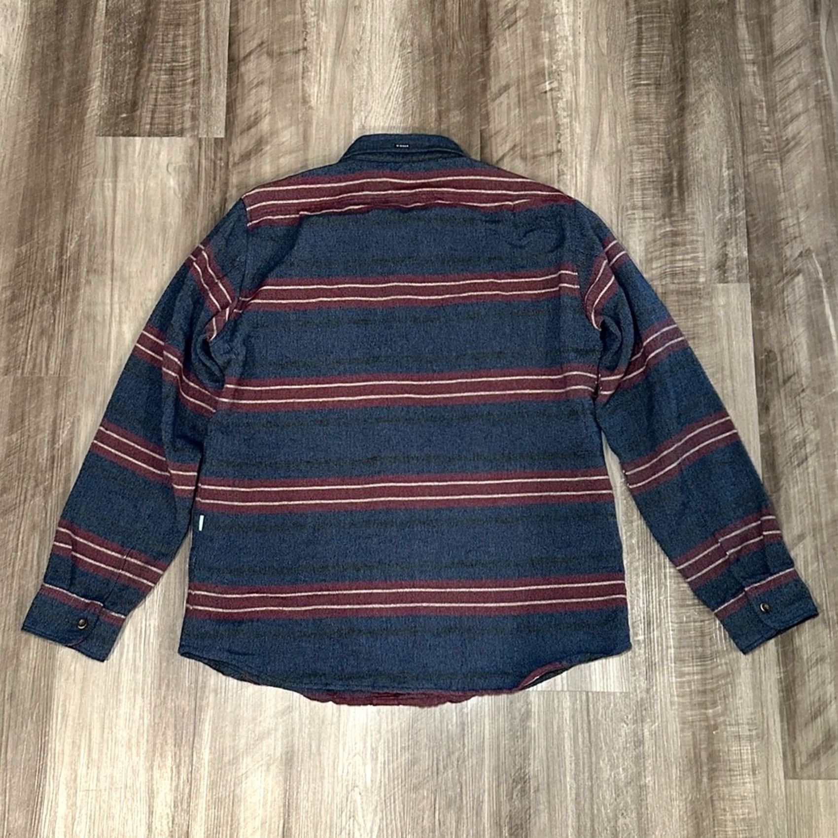 Vissla VISSLA Striped Wool Blend Long Sleeve Button Down Overshirt L Navy Blue Mens Large Size US L / EU 52-54 / 3 - 3 Thumbnail