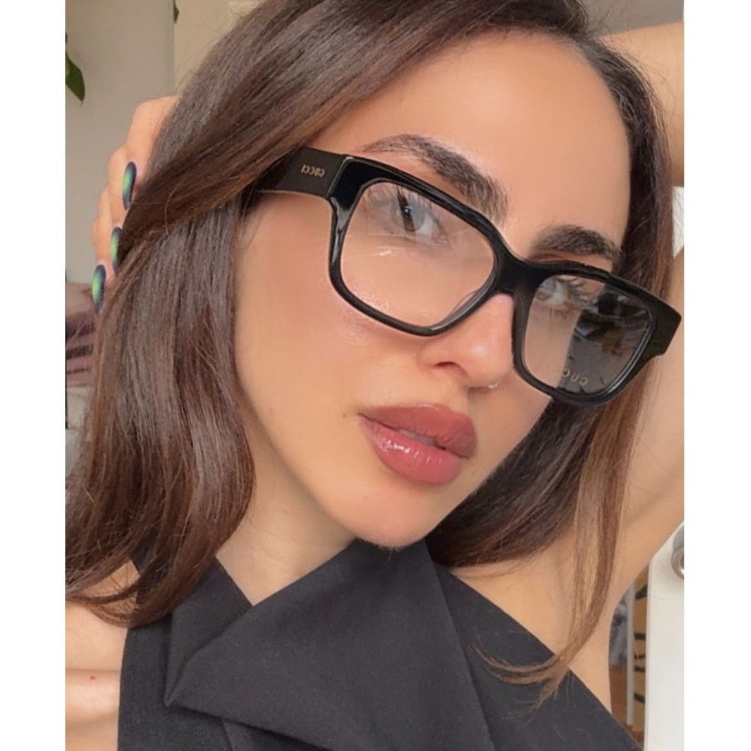 Gucci NEW Gucci GG1428O Black Unisex Square Eyeglasses Frames Size ONE SIZE - 1 Thumbnail
