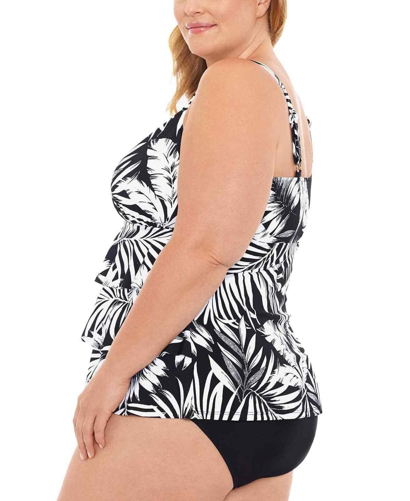 Other Swim Solutions Plus Size Fauxkini One-Piece Swimsuit 24W Size ONE SIZE - 3 Thumbnail
